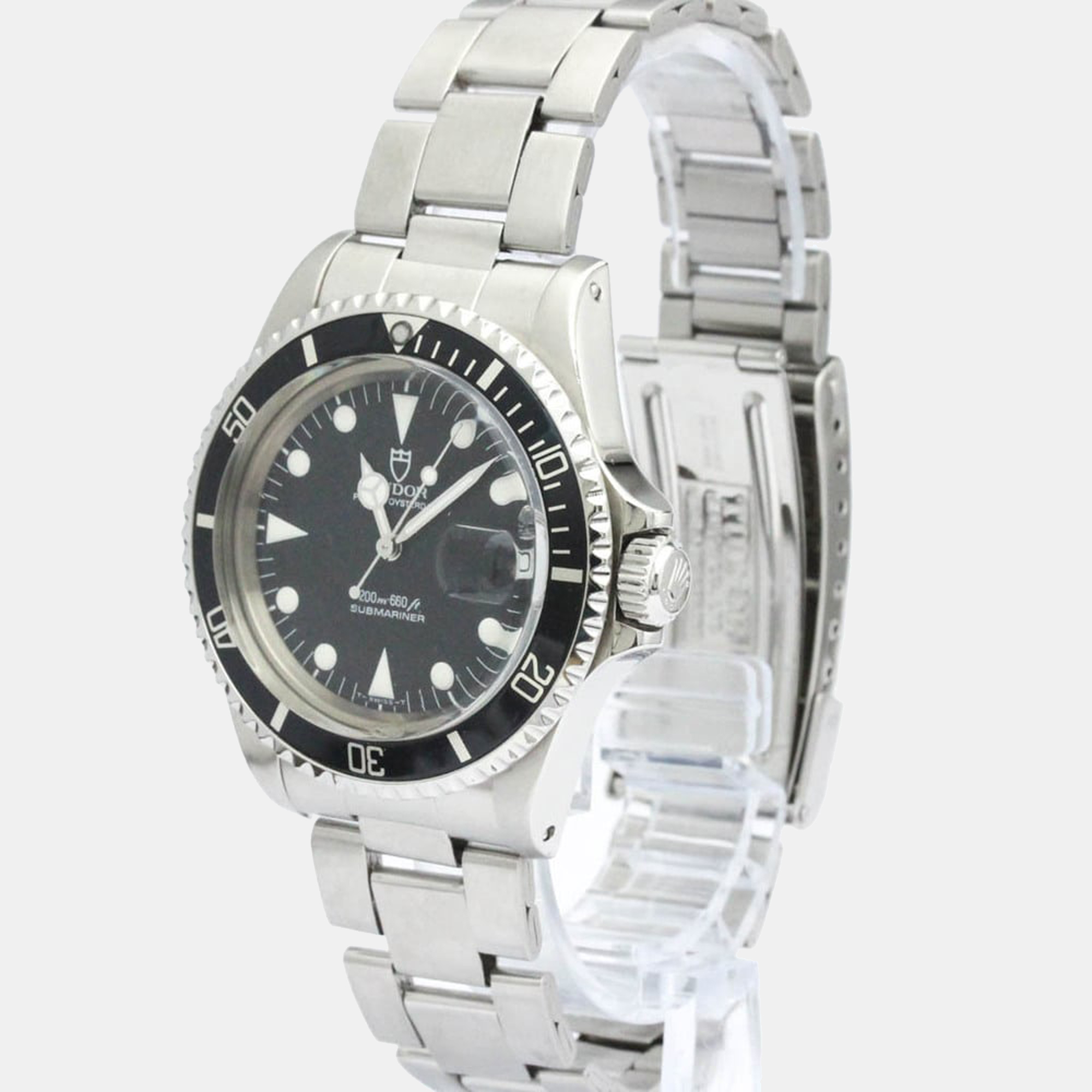 Tudor Black Stainless Steel Prince Oysterdate 79090 Men's Wristwatch 40 Mm