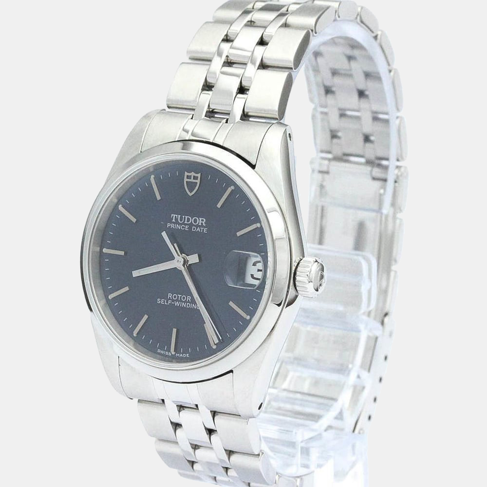 Tudor Blue Stainless Steel Prince Date 72000 Men's Wristwatch 32 Mm