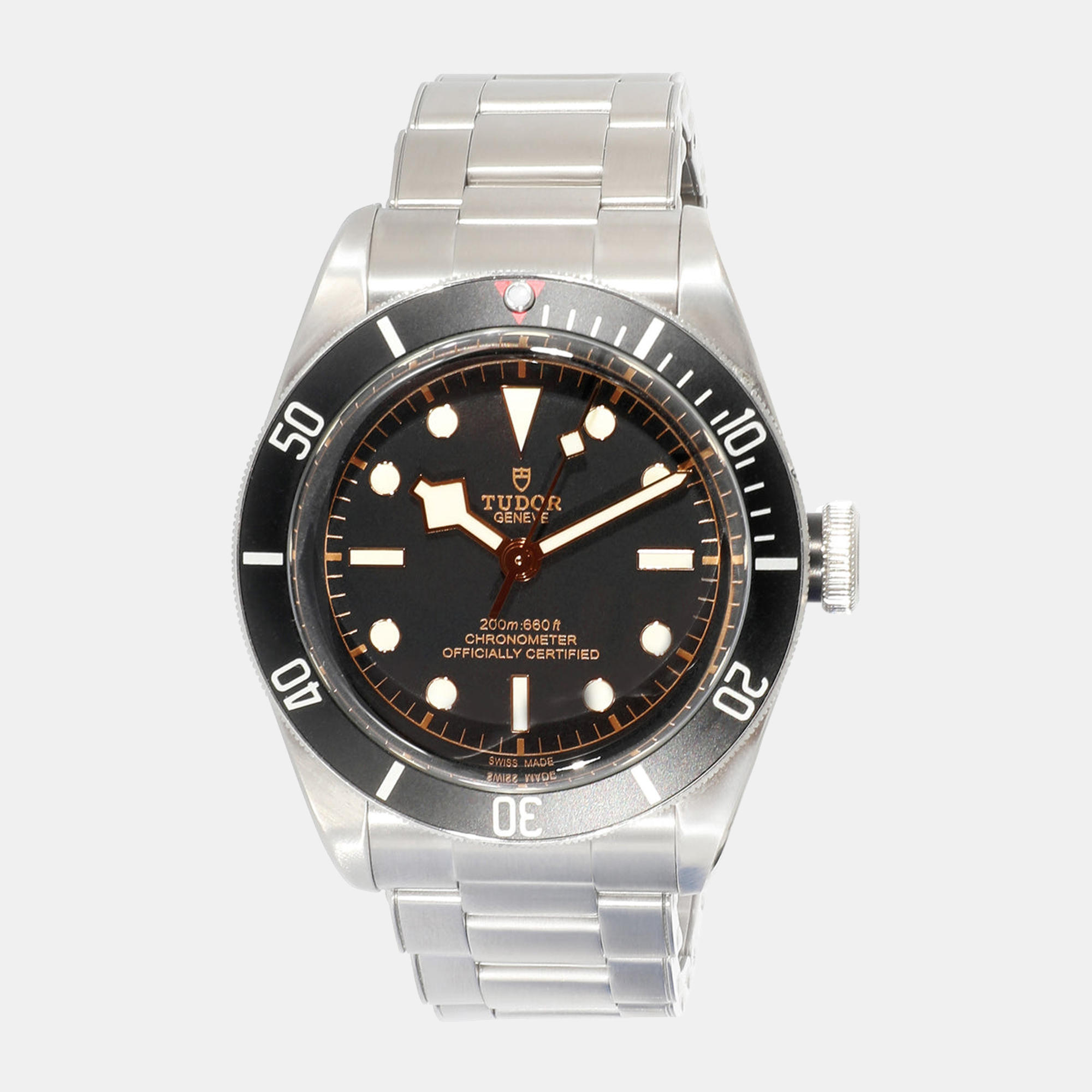 Tudor Black Stainless Steel Black Bay 79230N Men's Wristwatch 41 Mm