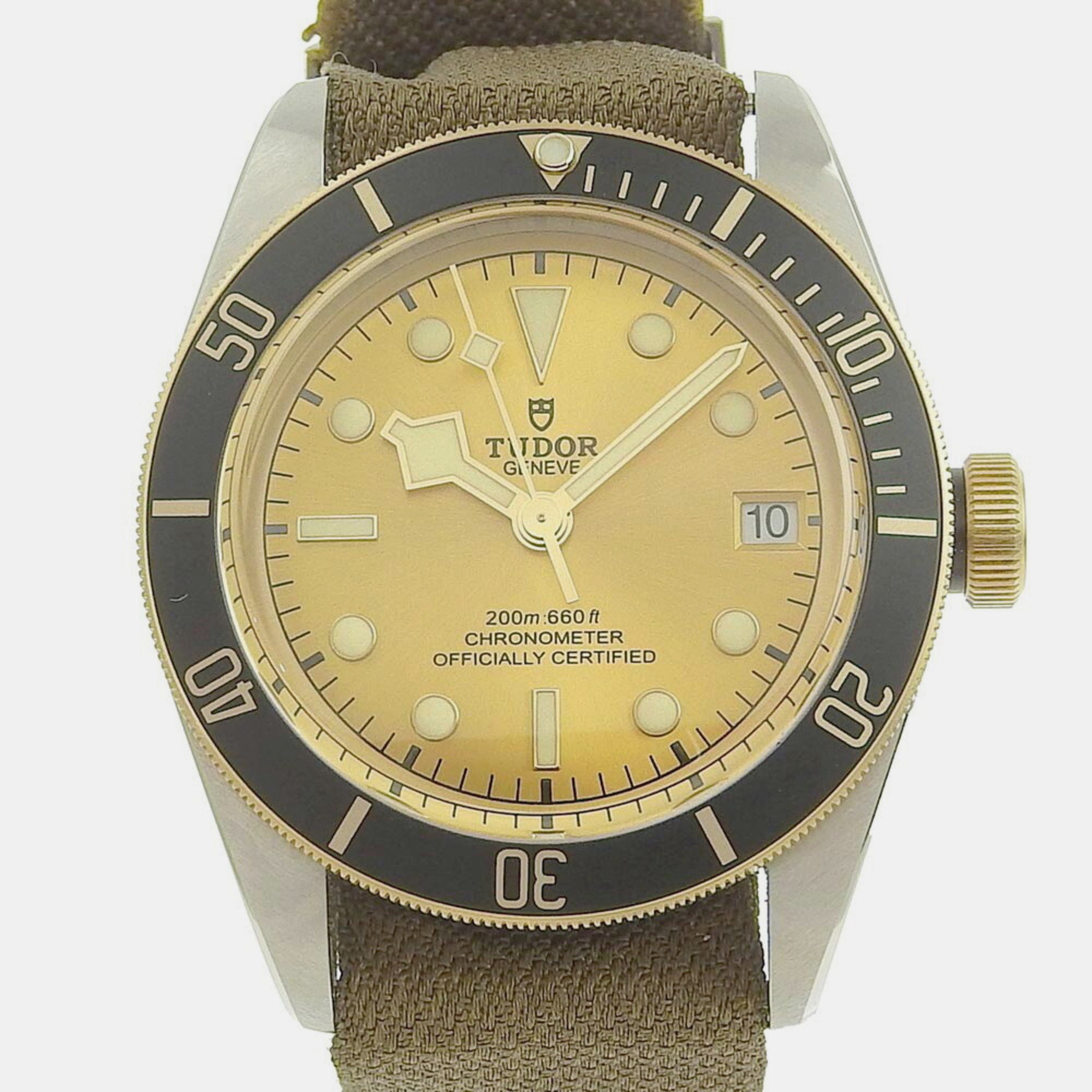 Tudor gold yellow gold stainless steel black bay automatic men's wristwatch 41 mm
