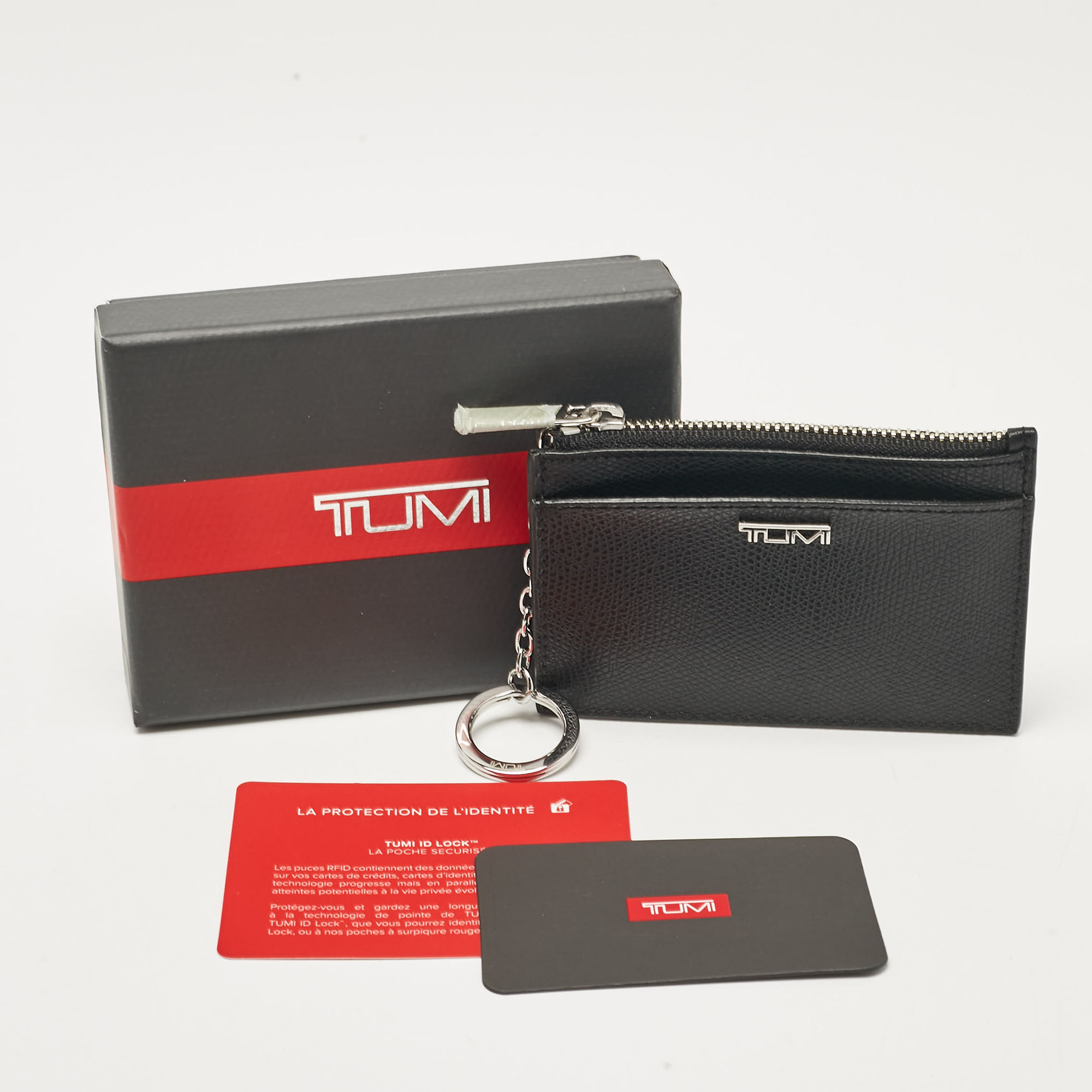 Tumi Black Leather Sinclair Slim Card Case