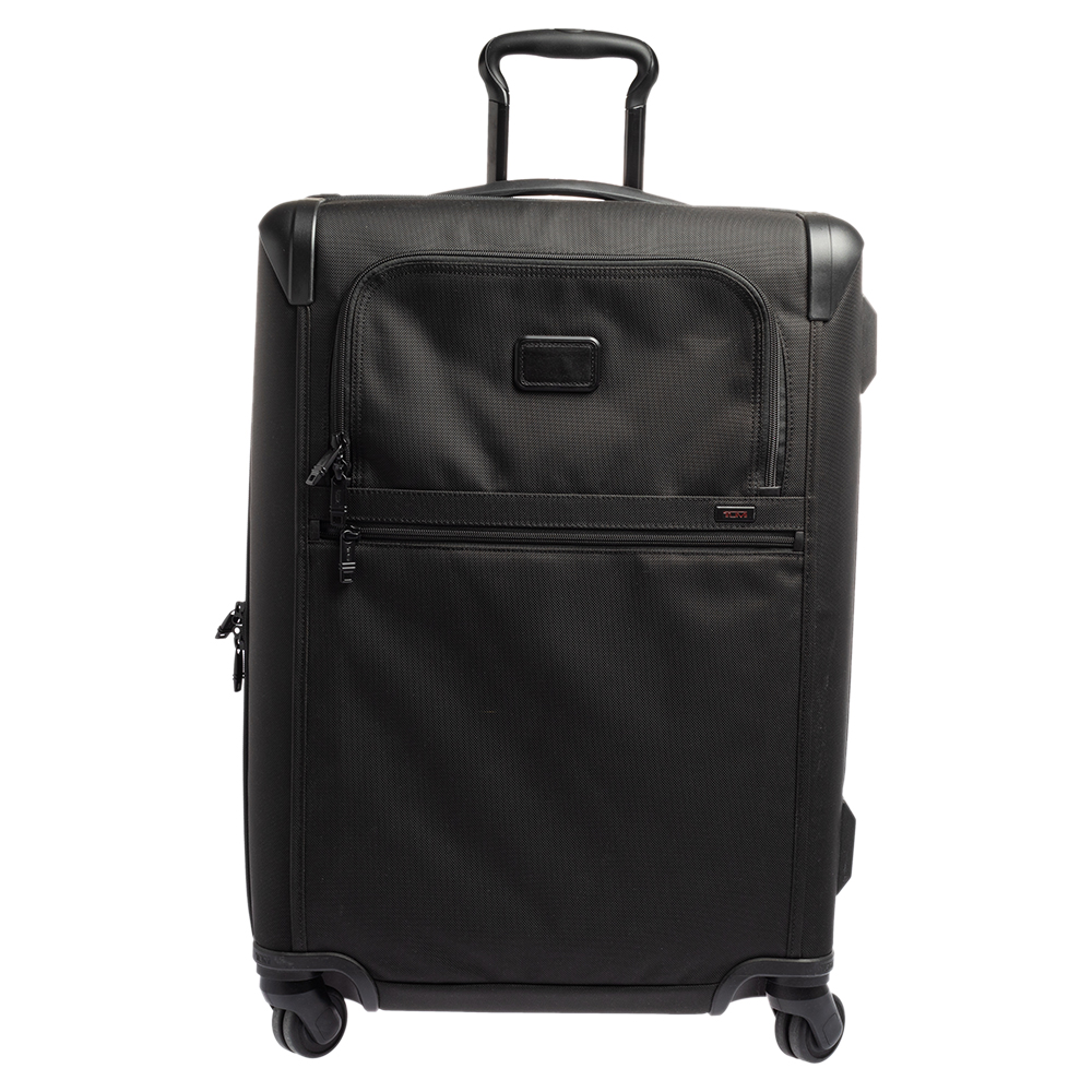 TUMI Black Nylon Alpha 2 Short Trip Expandable 4 Wheel Packing Case Luggage