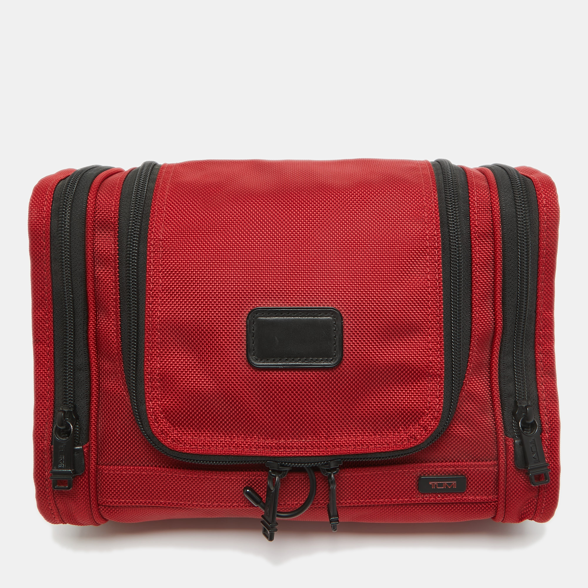 Tumi red/black nylon hanging travel kit