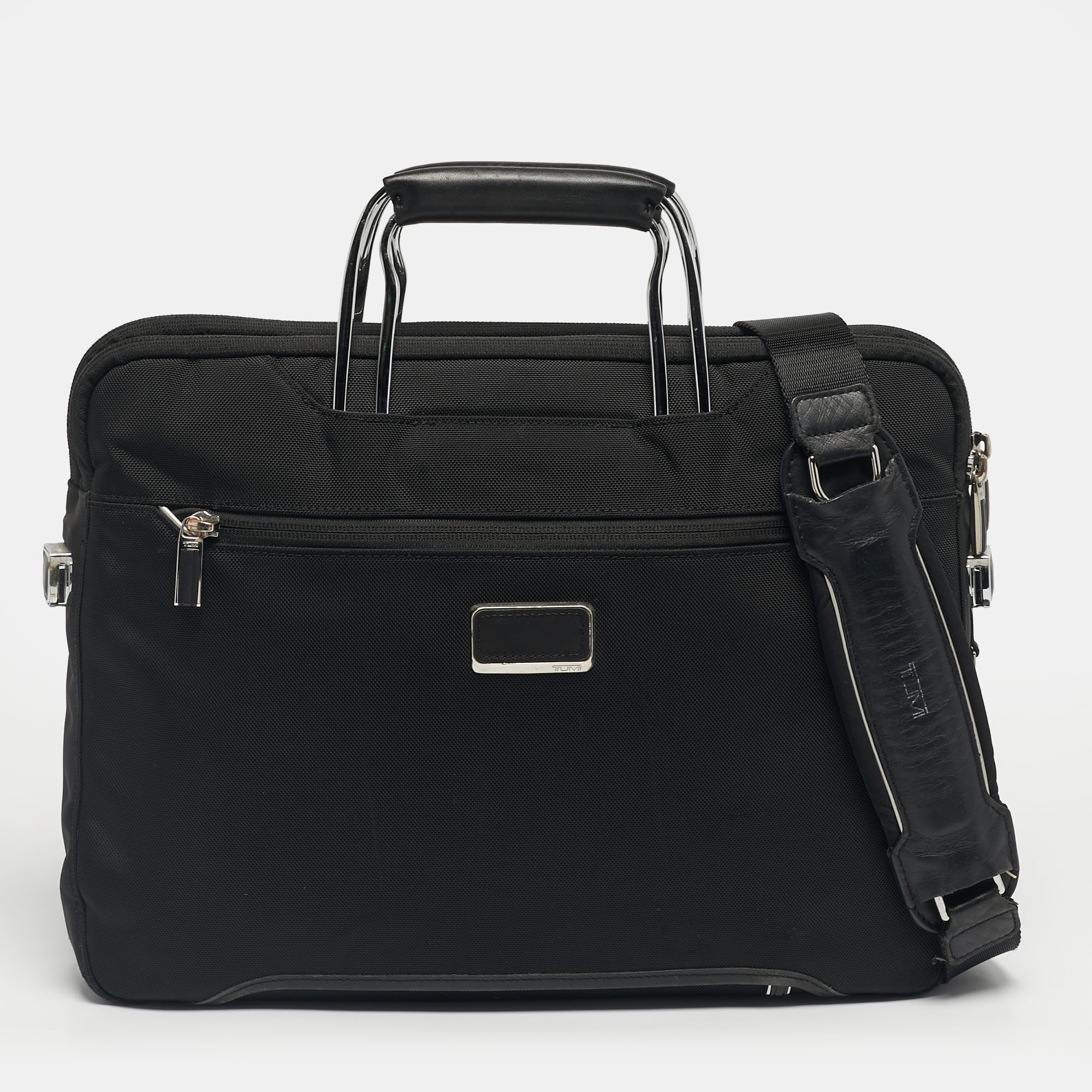 TUMI Black Leather and Nylon Hamilton Slim Briefcase Bag
TUMI Black Leather and Nylon Hamilton Slim Briefcase Bag