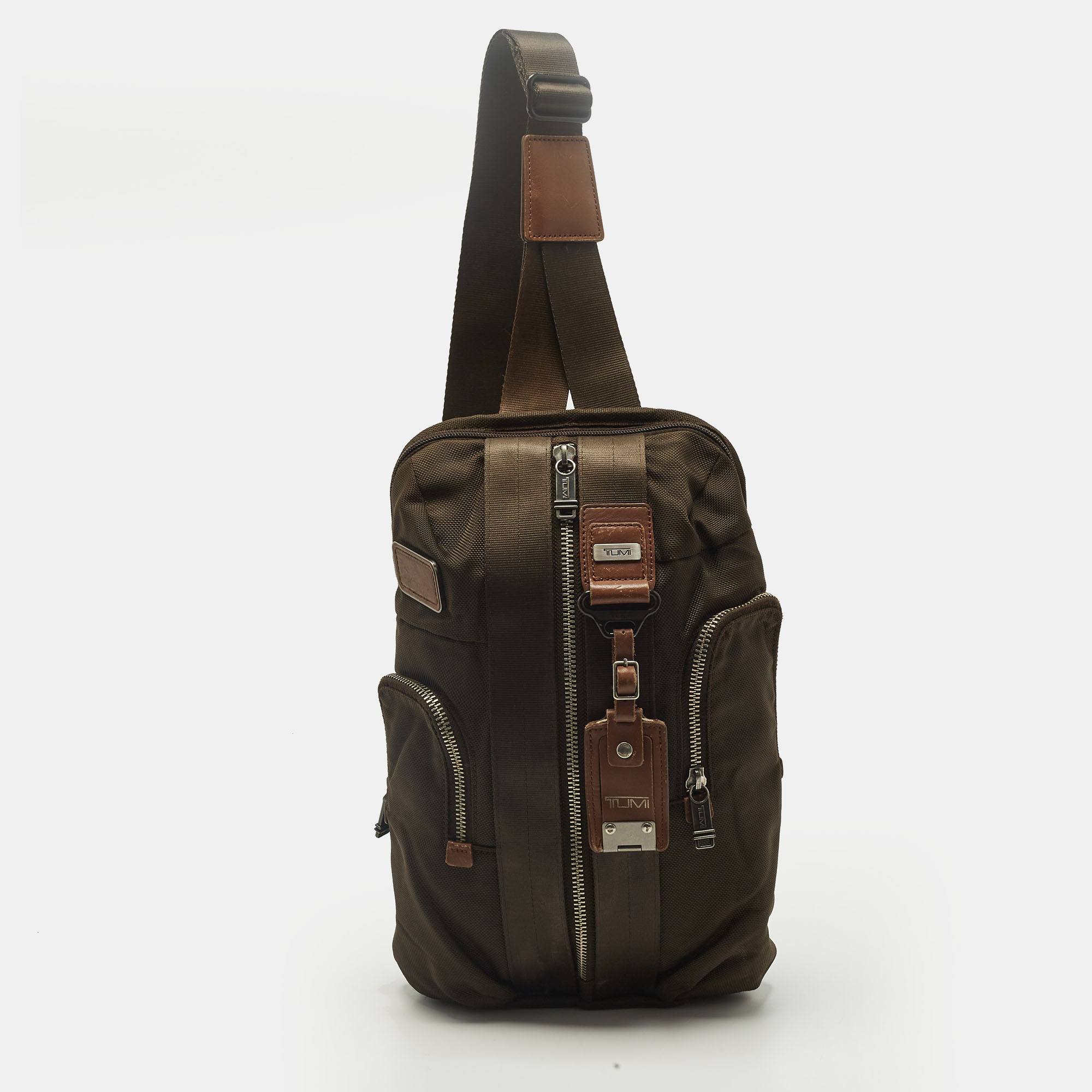 TUMI Alpha Bravo Monterey Brown Leather and Nylon Sling Backpack
TUMI Alpha Bravo Monterey Brown Leather and Nylon Sling Backpack
