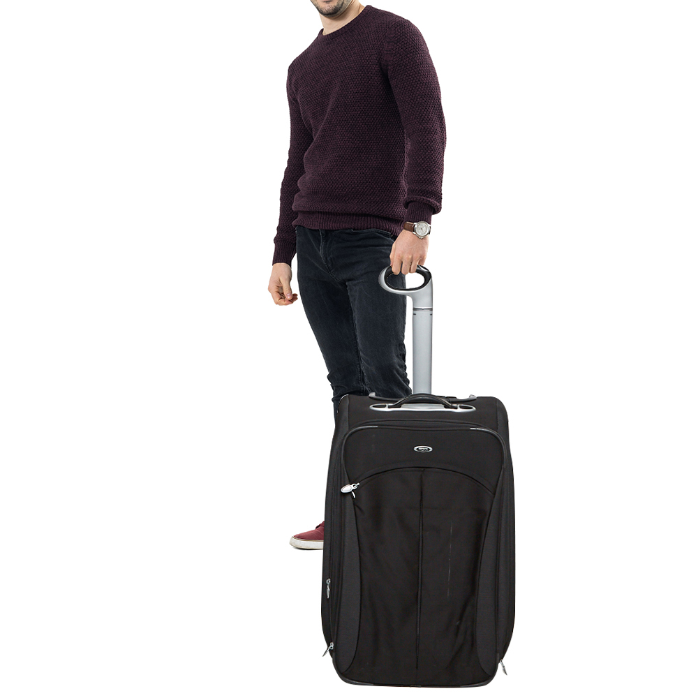 Tumi Black Nylon T3 Expandable Carry On Trolley Suitcase