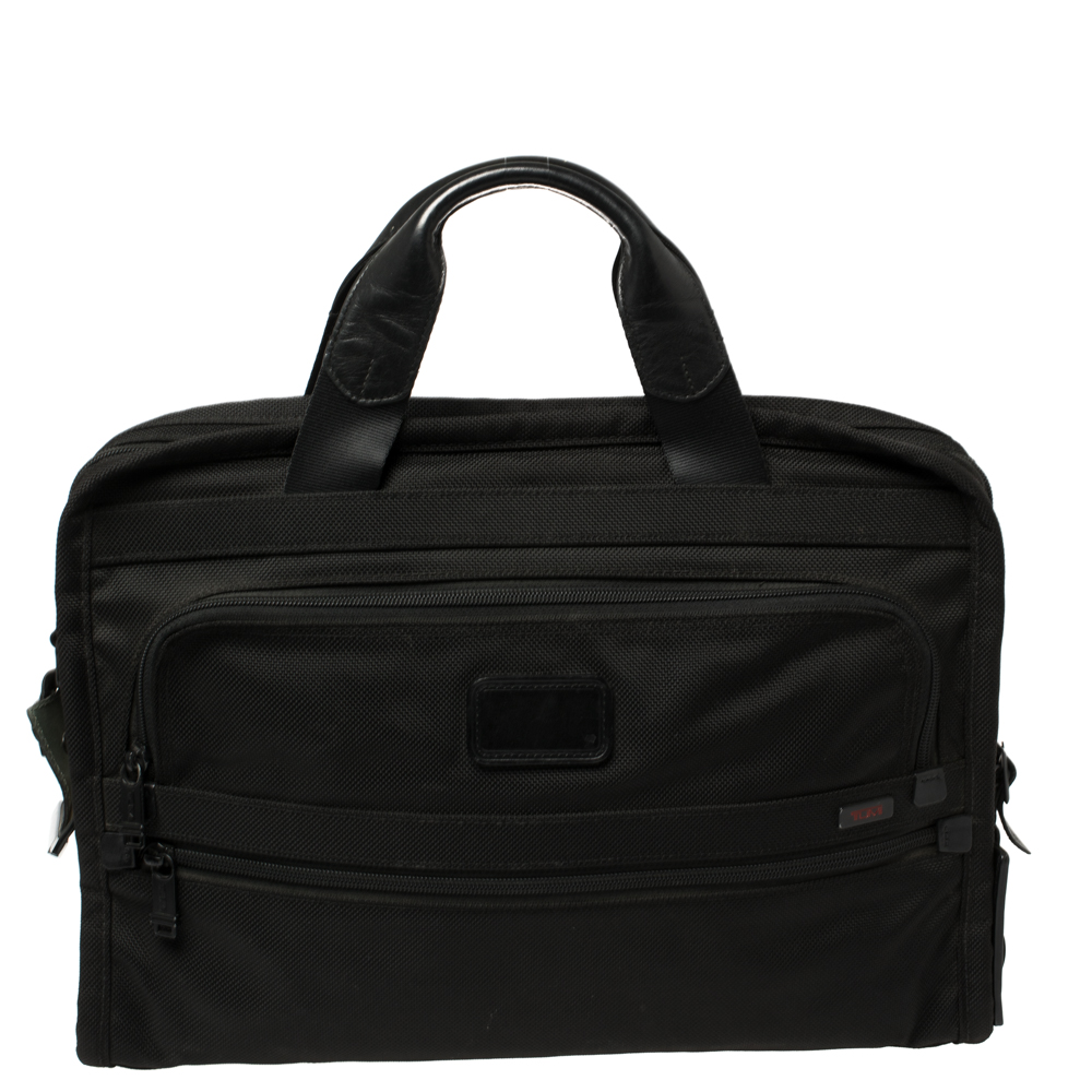 Tumi Black Nylon Alpha Slim Portfolio Laptop Bag