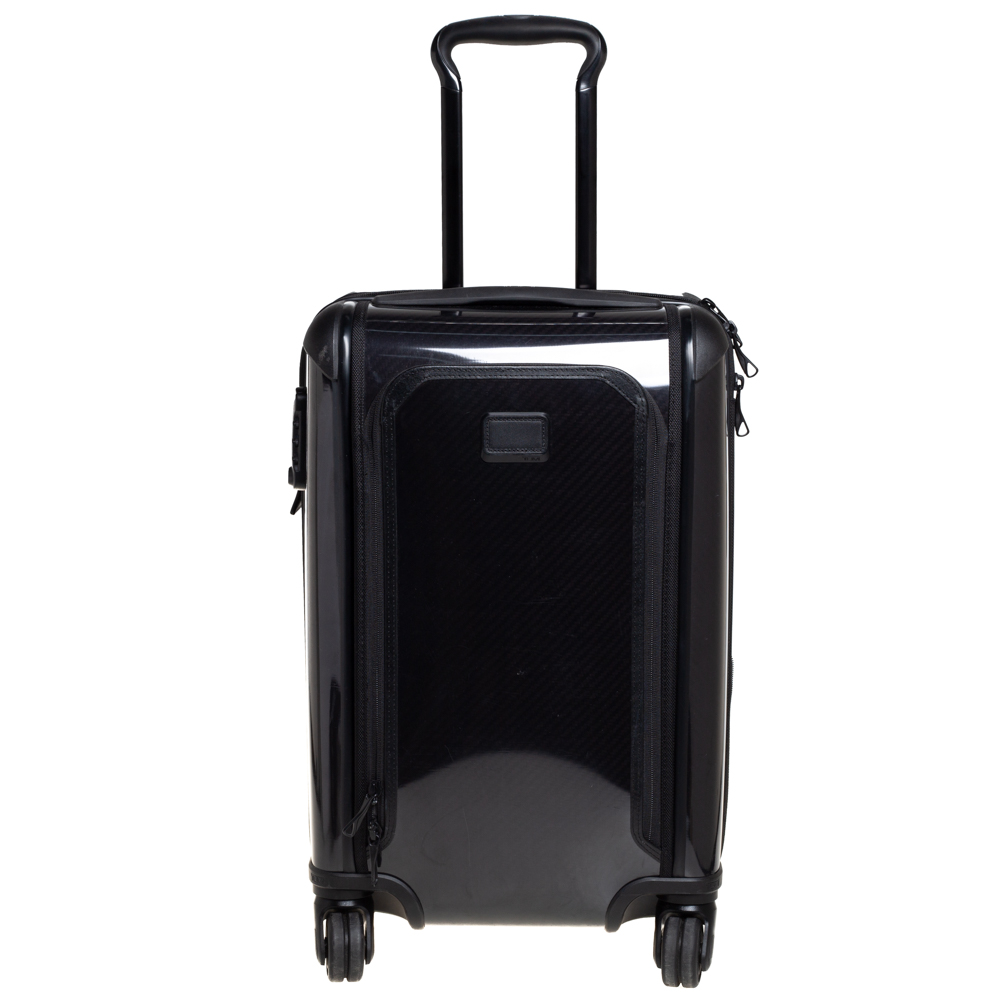 TUMI Black Aluminum Tegra Lite Expandable Carry On Luggage