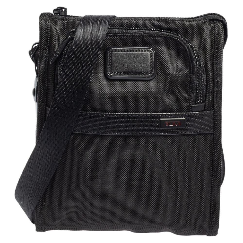 Tumi Black Nylon Alpha 2 Pocket Messenger Bag