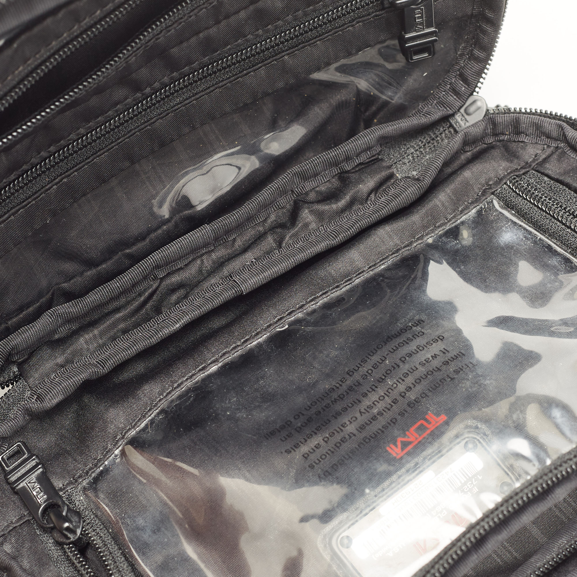 Tumi Black Nylon And Leather Zip Pouch