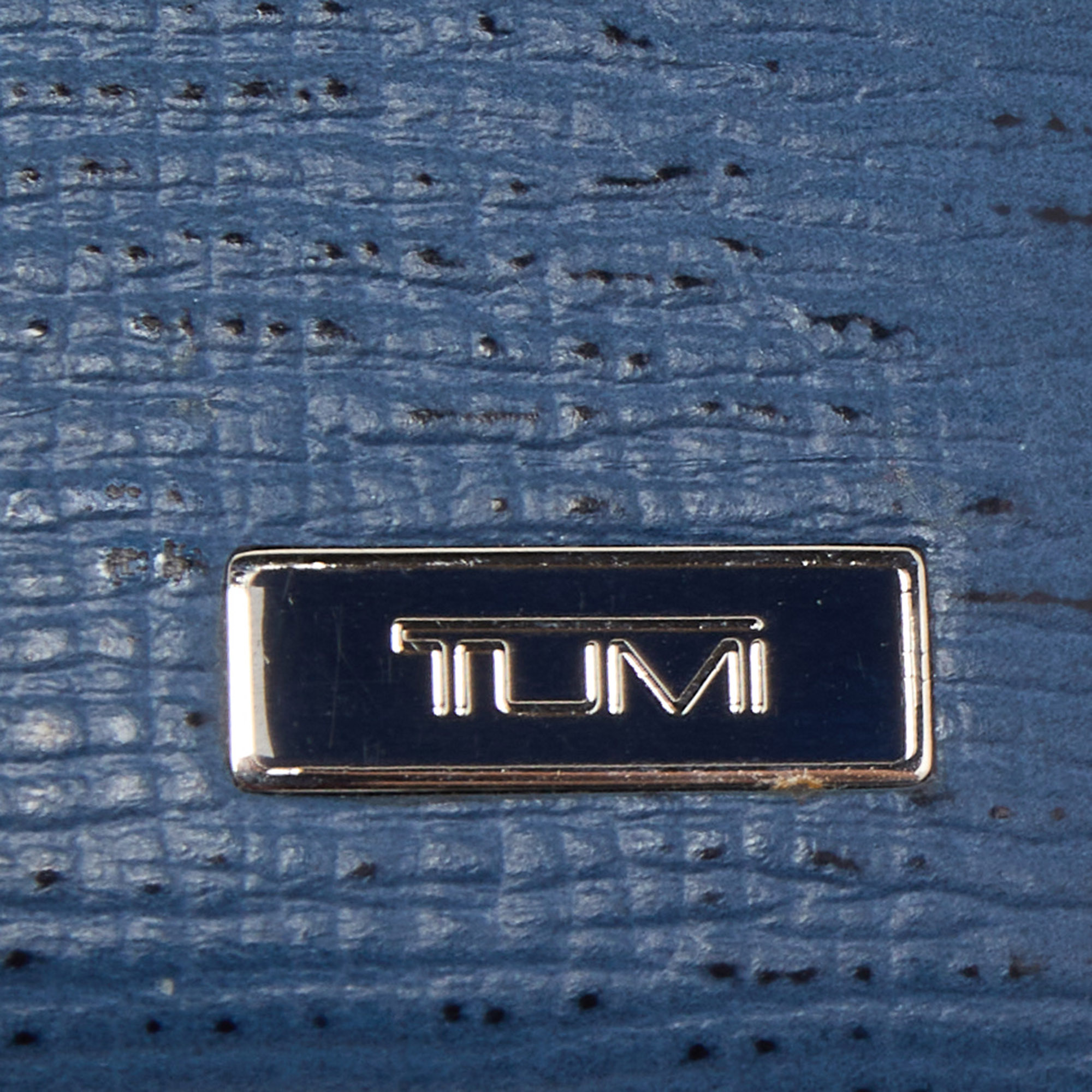 Tumi Blue/Black Leather Logo Card Holder