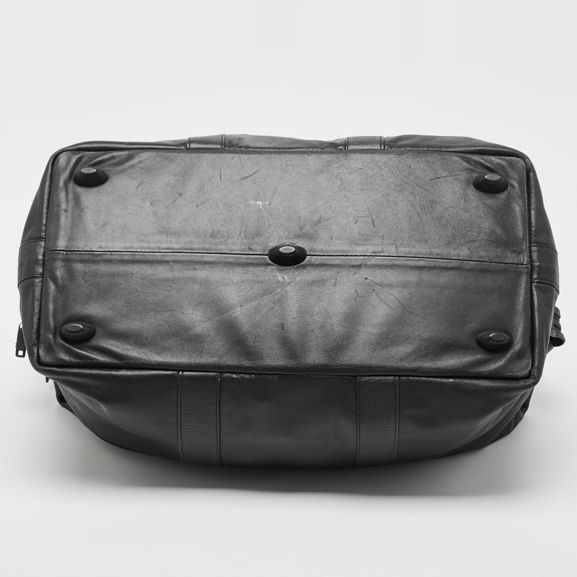 TUMI Black Leather Alpha II Duffel Bag