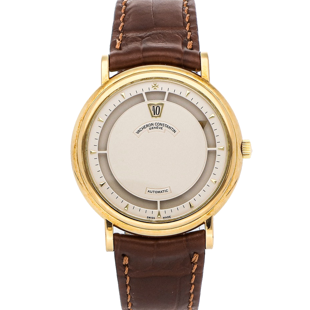 Vacheron Constantin Silver 18K Yellow Gold Jump Hour Saltarelo 43040/000J-8011 Men's Wristwatch 36 MM