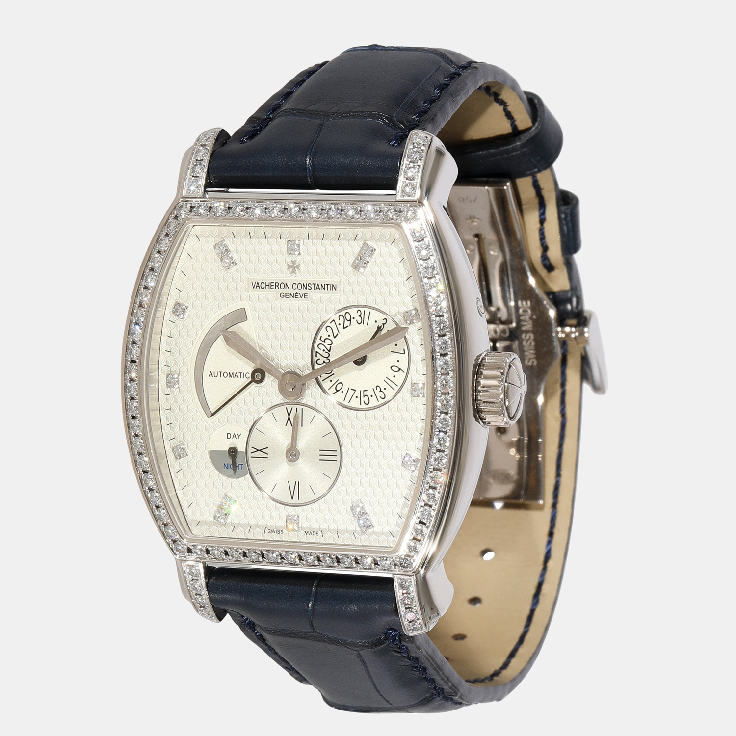 Vacheron Constantin Silver 18k White Gold Malte 47700/000G-9416 Automatic Men's Wristwatch 36 Mm