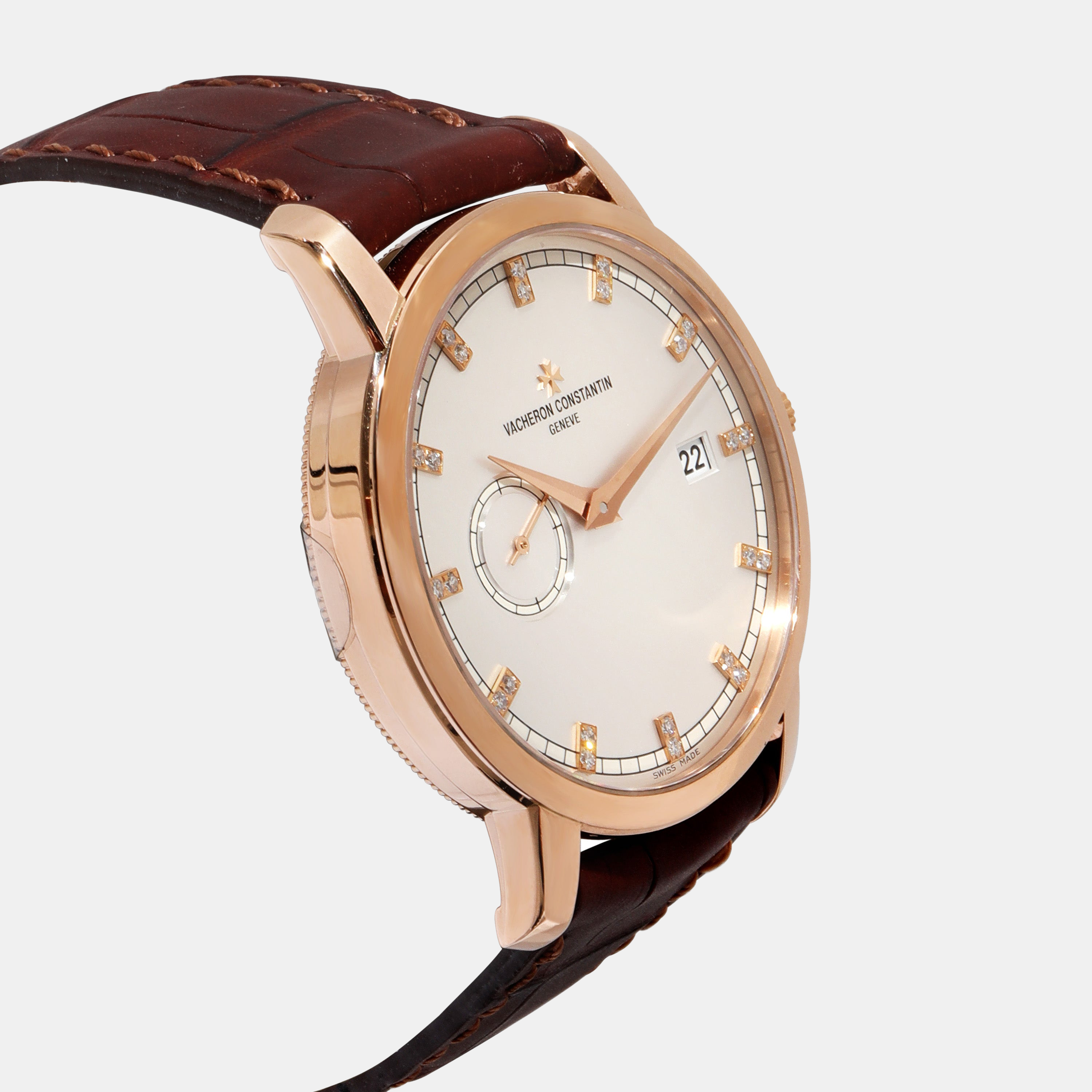 Vacheron Constantin Silver 18k Rose Gold Patrimont Traditionelle 87172/000R-9602 Automatic Men's Wristwatch 38 Mm