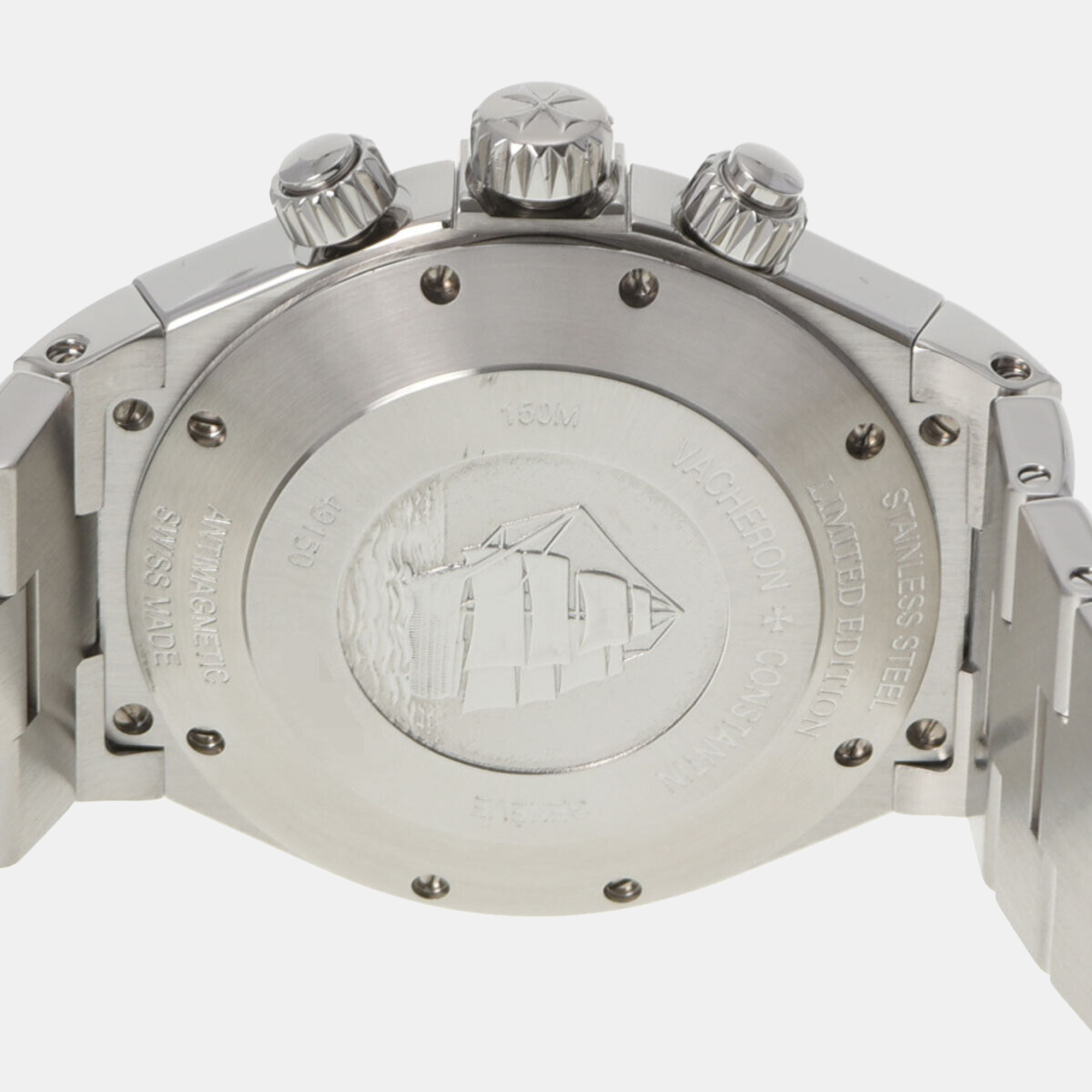 Vacheron Constantin Black Stainless Steel Overseas 9150/B01A-9320 Automatic Men's Wristwatch 42 Mm