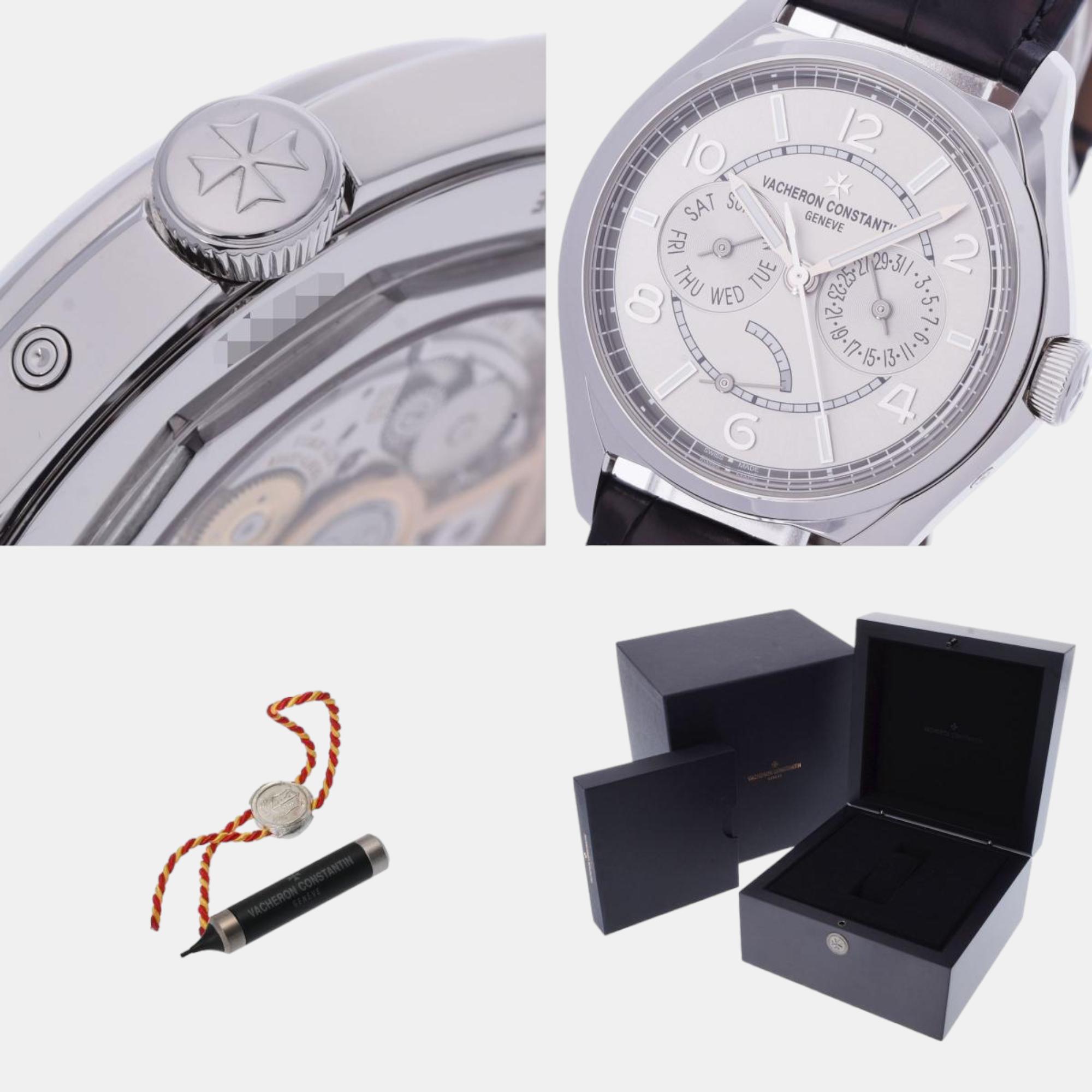 Vacheron Constantin Silver Stainless Steel Fifty Six 400E/000A-B437 Automatic Men's Wristwatch 38 Mm