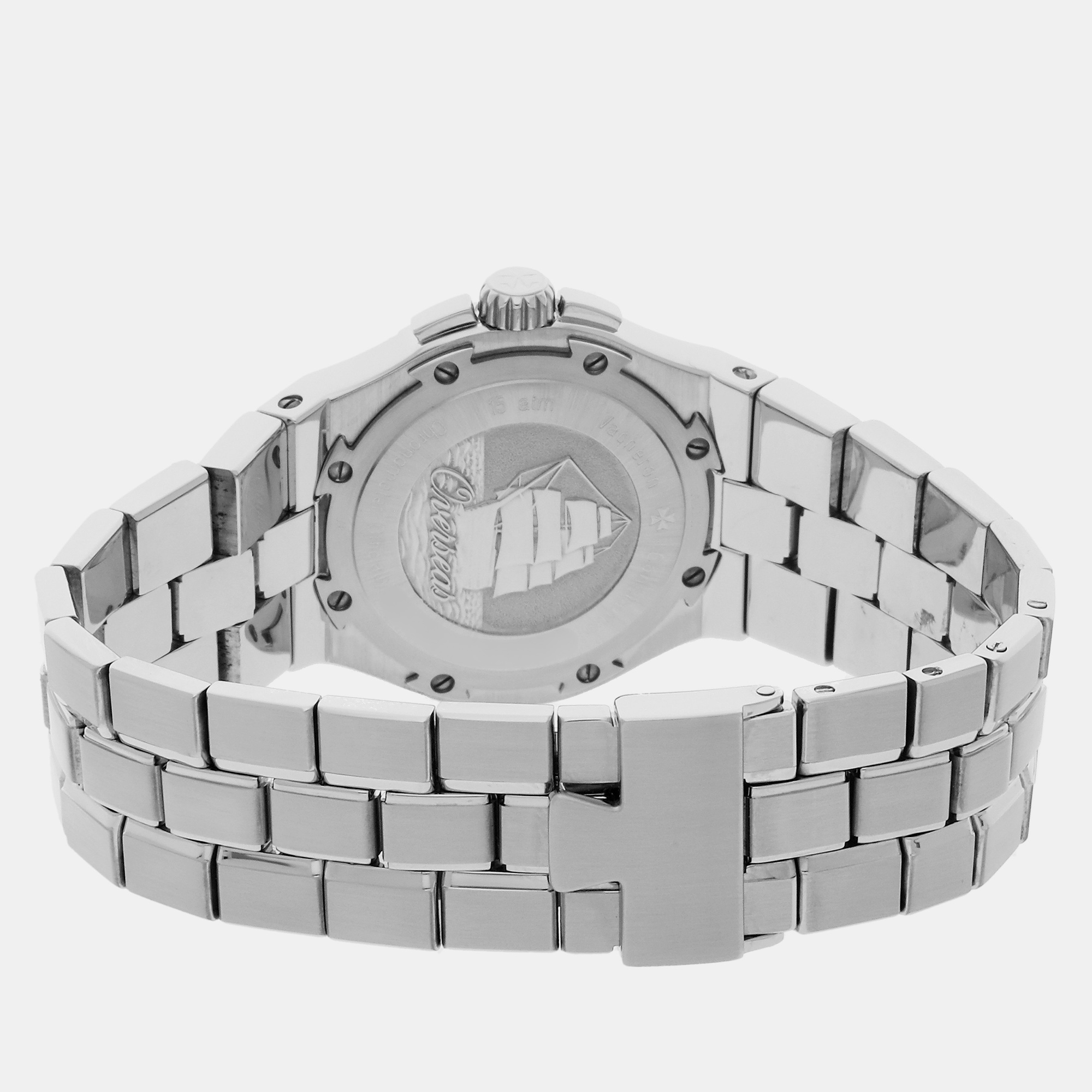 Vacheron Constantin Black Stainless Steel Overseas 42052/423A-8876 Automatic Men's Wristwatch 35 Mm