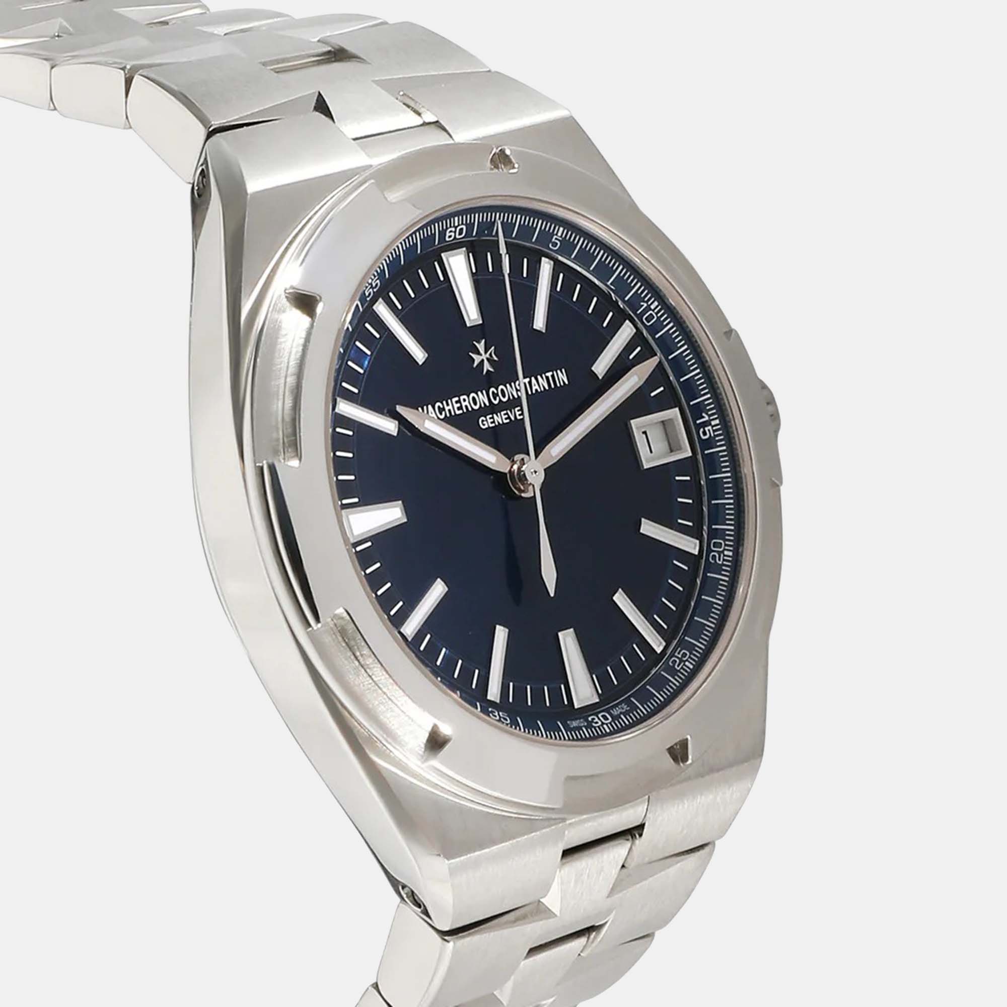 Vacheron Constantin Blue Stainless Steel Overseas 4500V/110A-B128 Automatic Men's Wristwatch 41 Mm