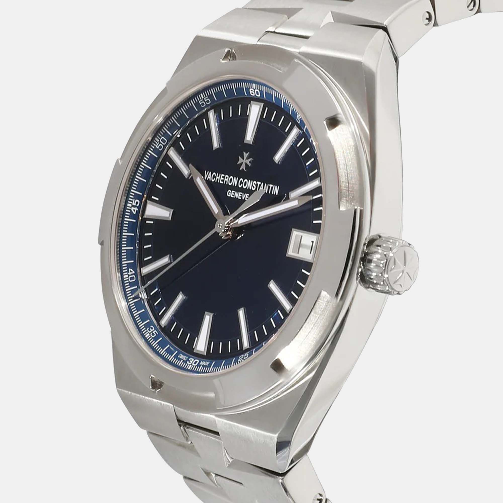 Vacheron Constantin Blue Stainless Steel Overseas 4500V/110A-B128 Automatic Men's Wristwatch 41 Mm
