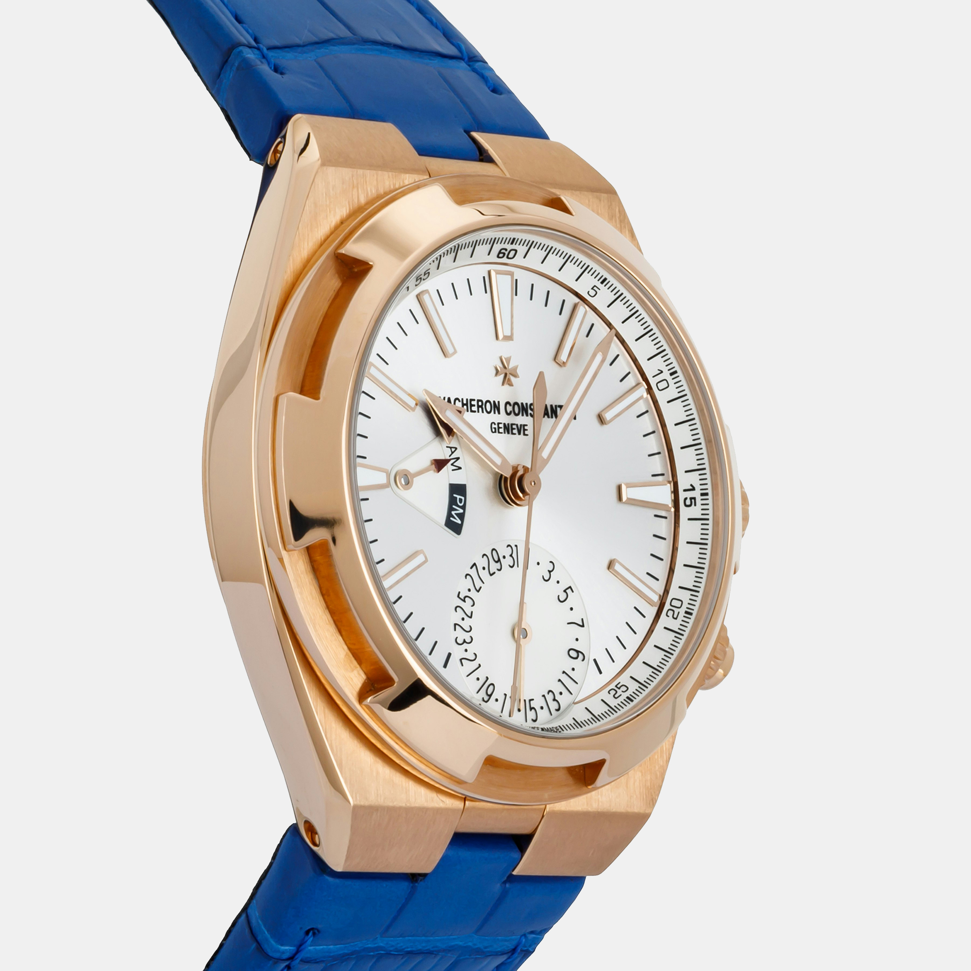 Vacheron Constantin Silver 18k Rose Gold Overseas 7900V/000R-B336 Automatic Men's Wristwatch 41 Mm