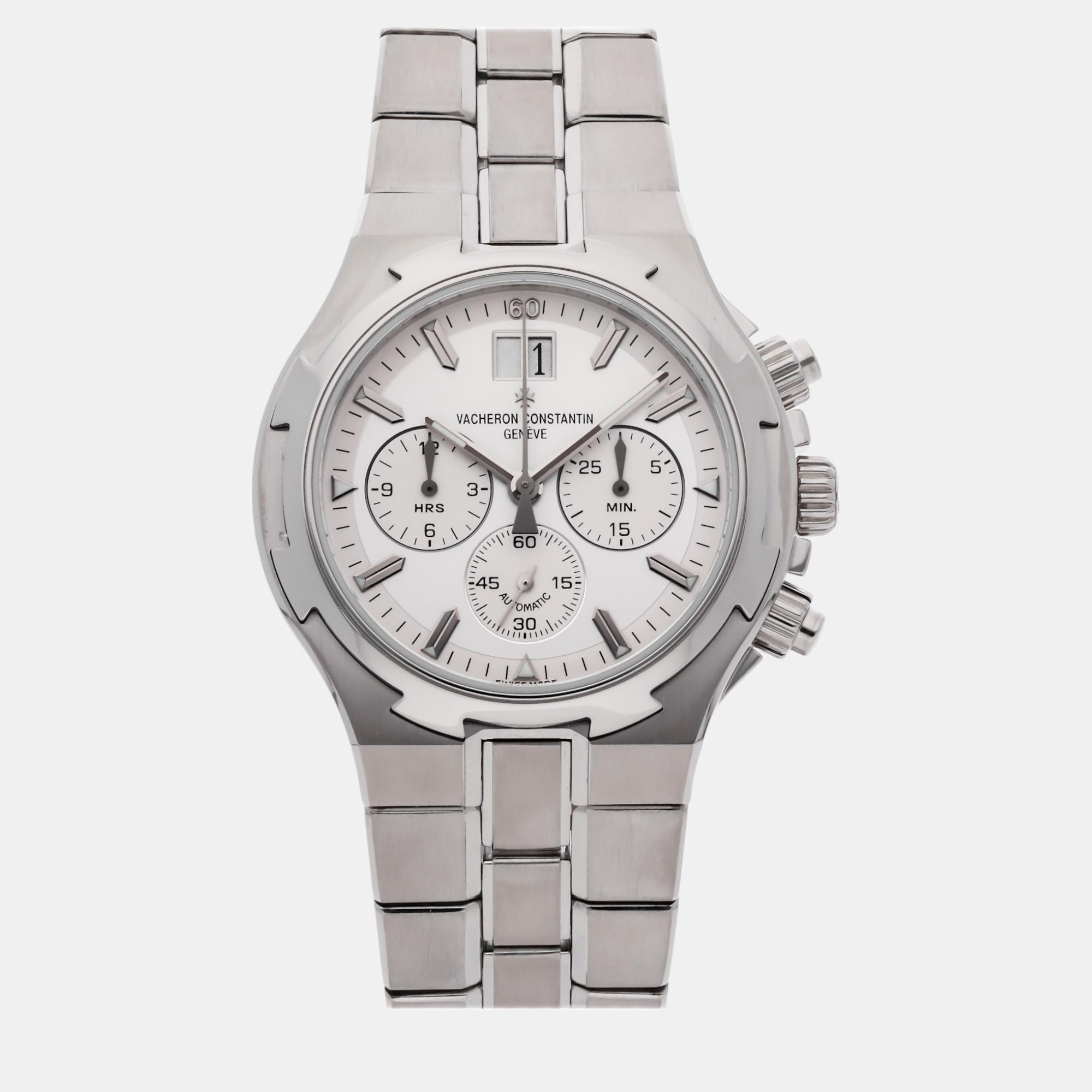 Vacheron constantin silver stainless steel overseas automatic men's wristwatch 40 mm