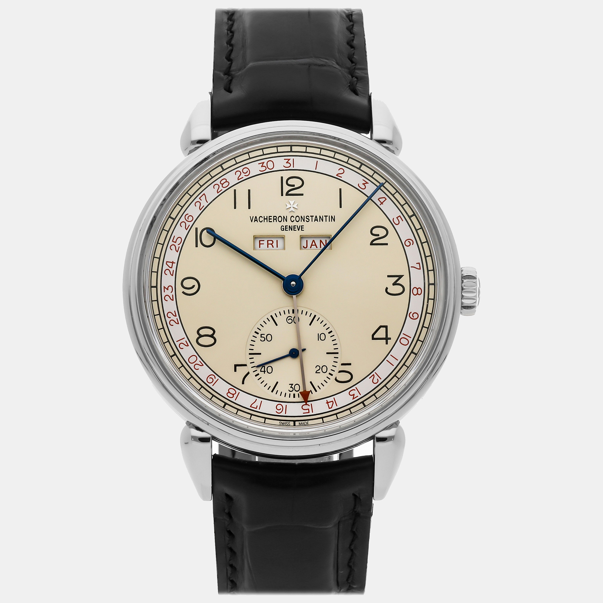 Vacheron constantin ivory stainless steel historiques  manual winding men's wristwatch 40 mm