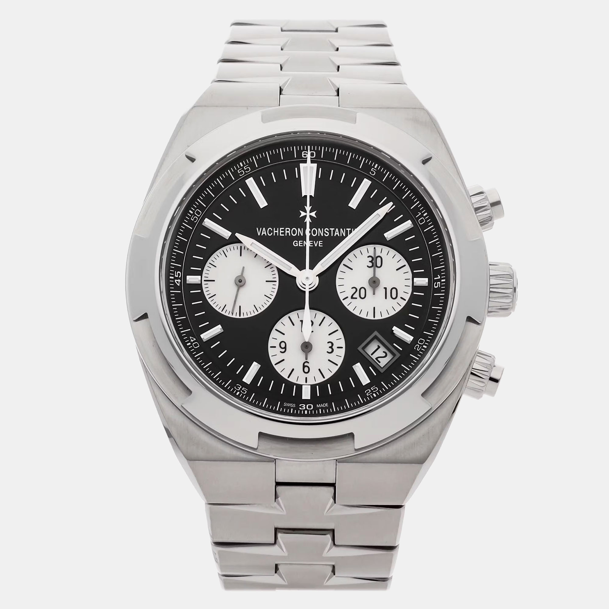Vacheron constantin black stainless steel overseas 5500v/110a-b481 automatic men's wristwatch 42 mm