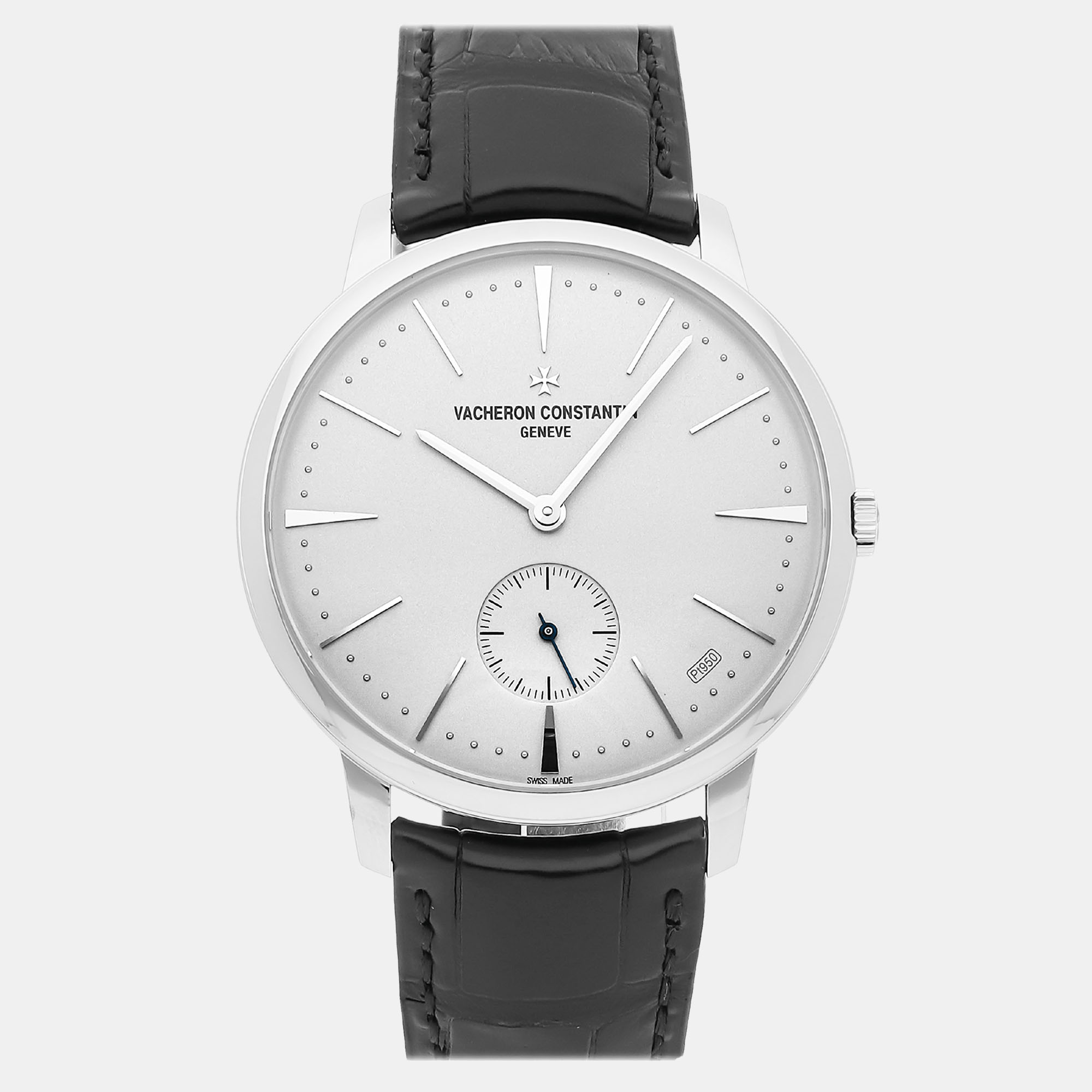 Vacheron constantin grey platinum patrimony manual winding men's wristwatch 42 mm