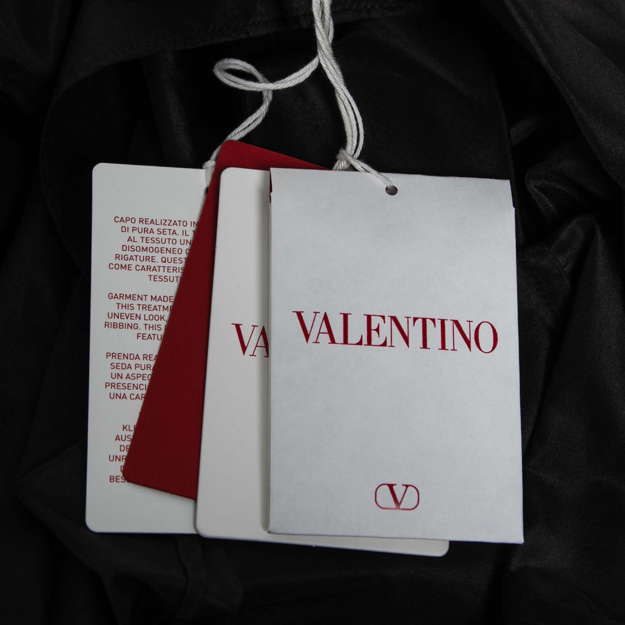 Valentino Black Silk Short-Sleeve Shirt S