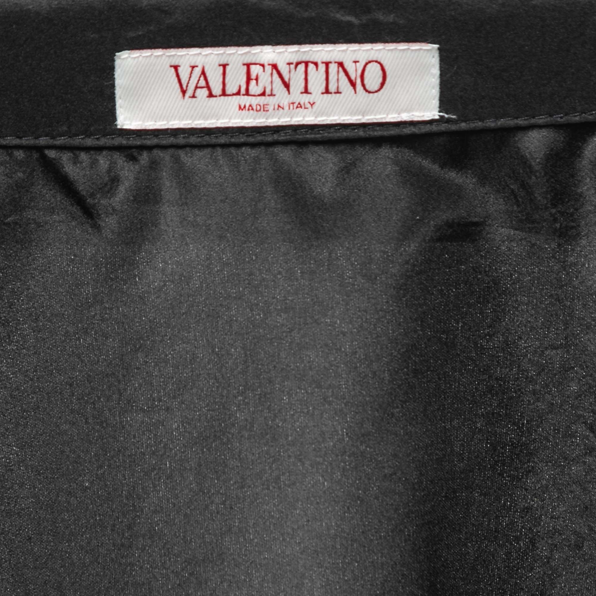 Valentino Black Silk Short-Sleeve Shirt S