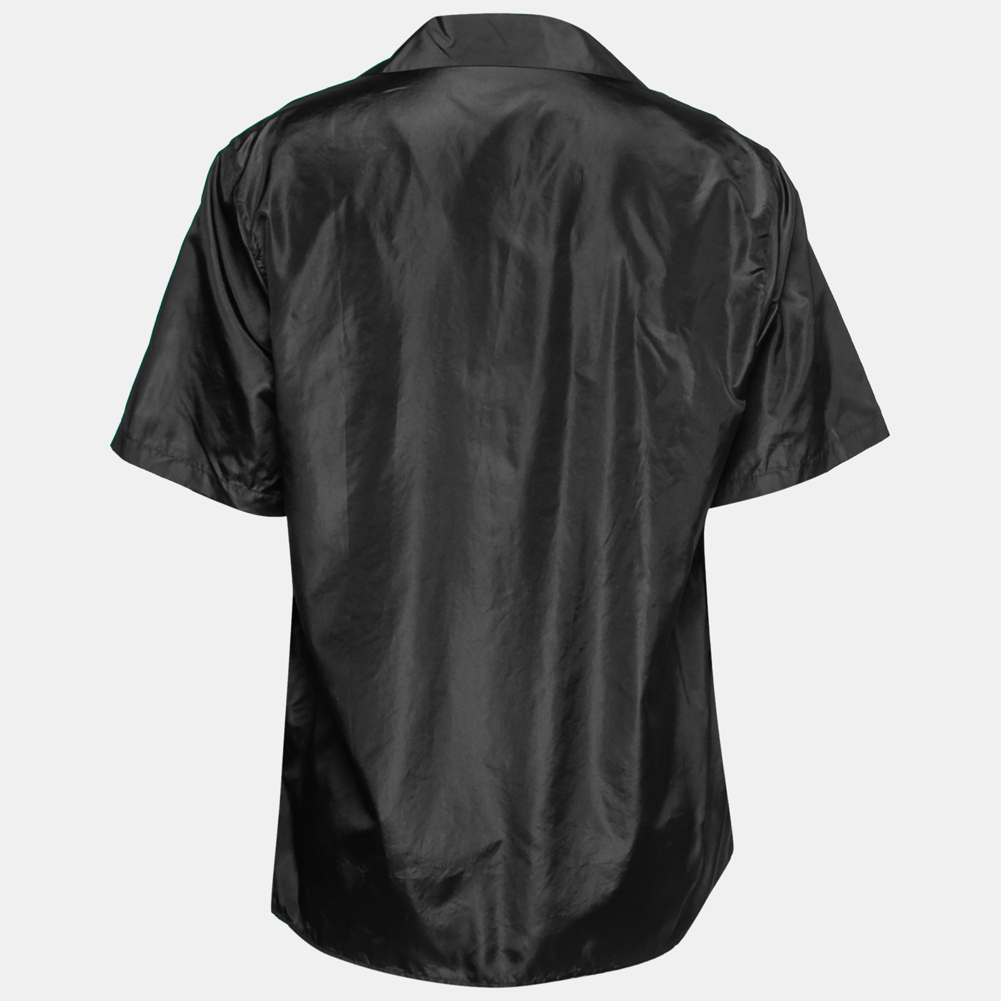 Valentino Black Silk Short-Sleeve Shirt S