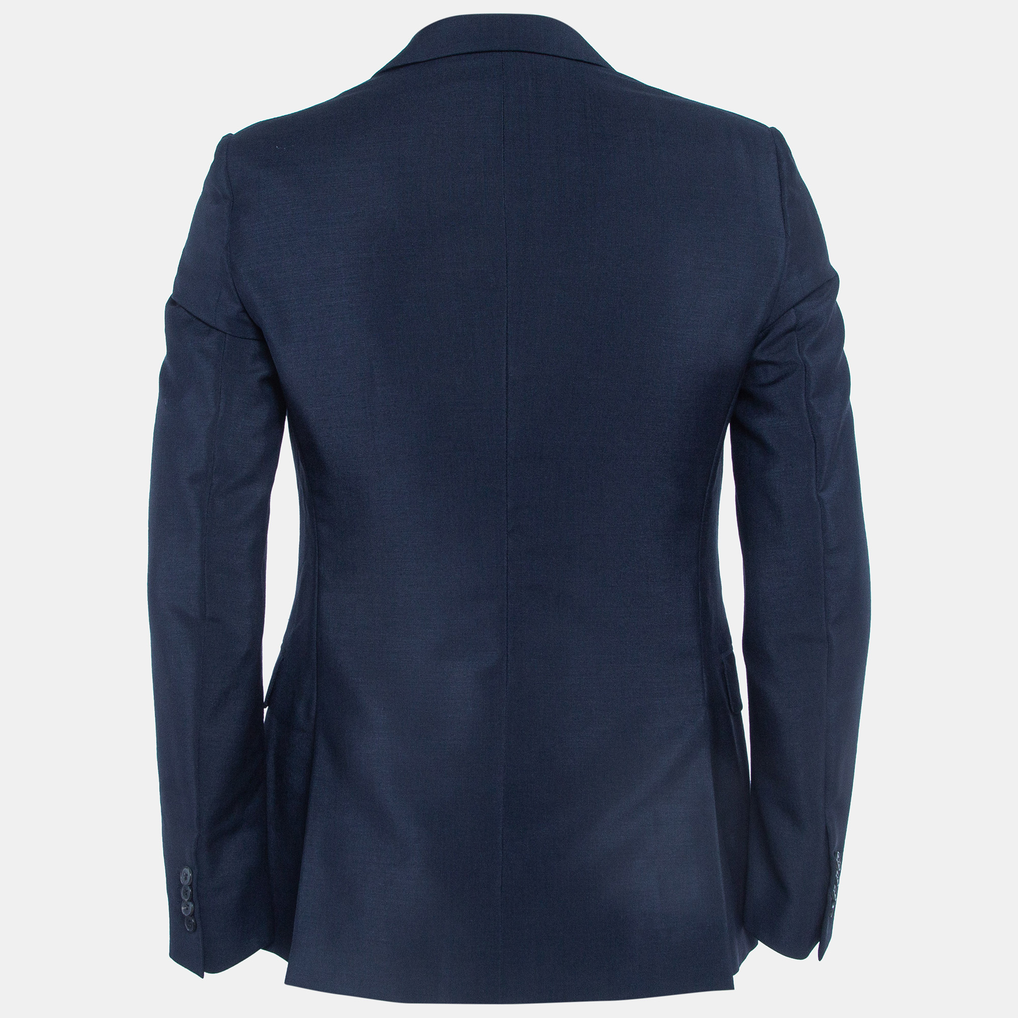 Valentino Navy Blue Mohair Wool Single Breasted Blazer S