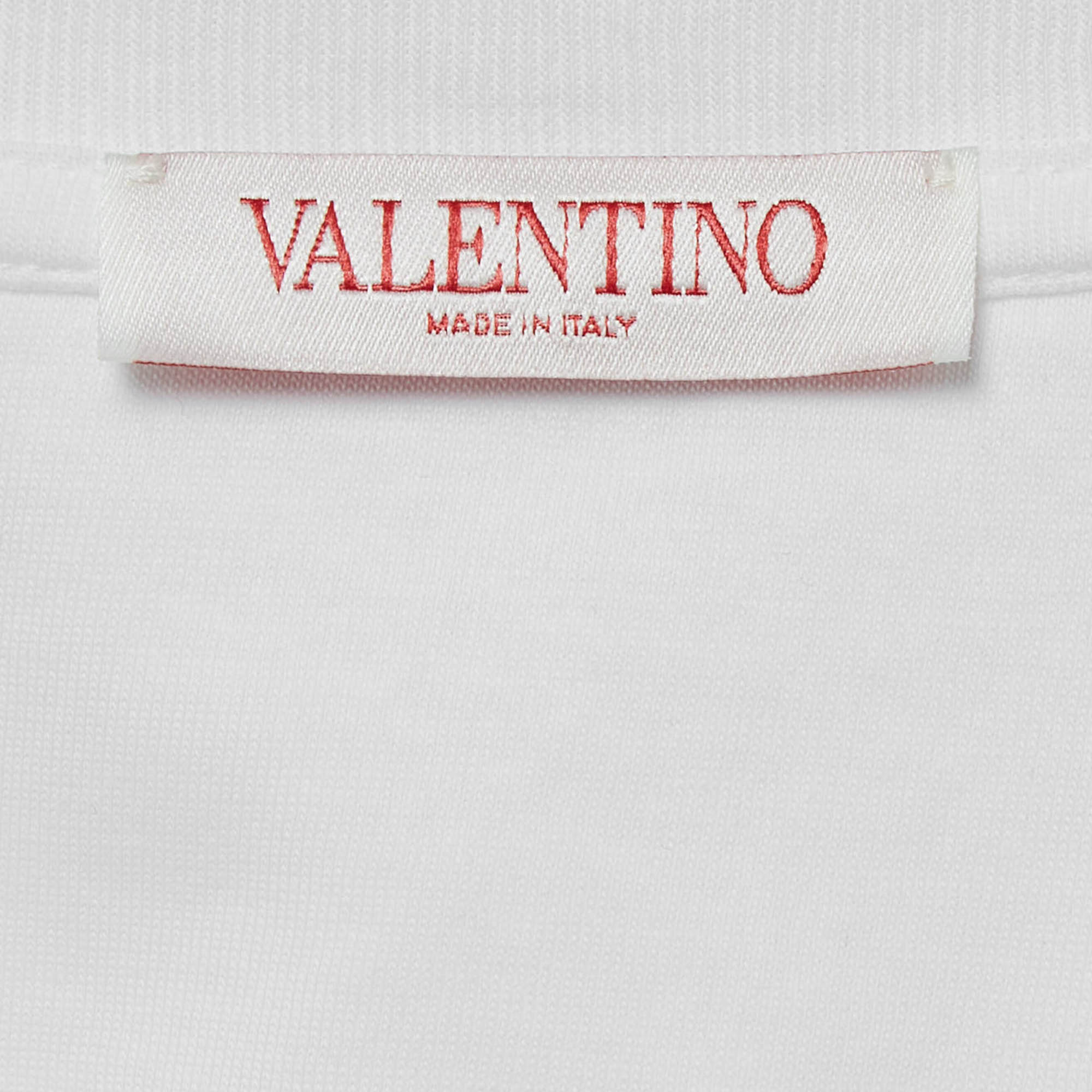 Valentino White Cotton Jersey T-Shirt L