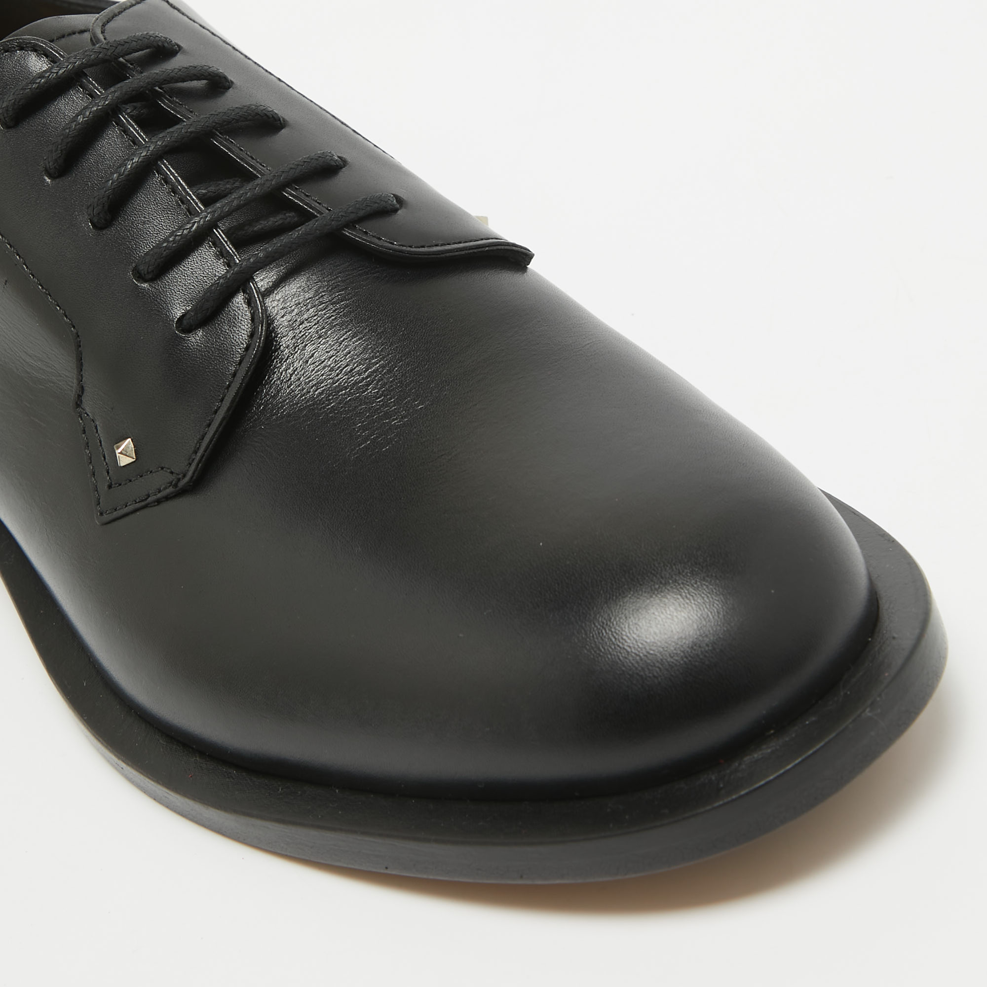 Valentino Black Leather Lace Up Oxfords Size 39