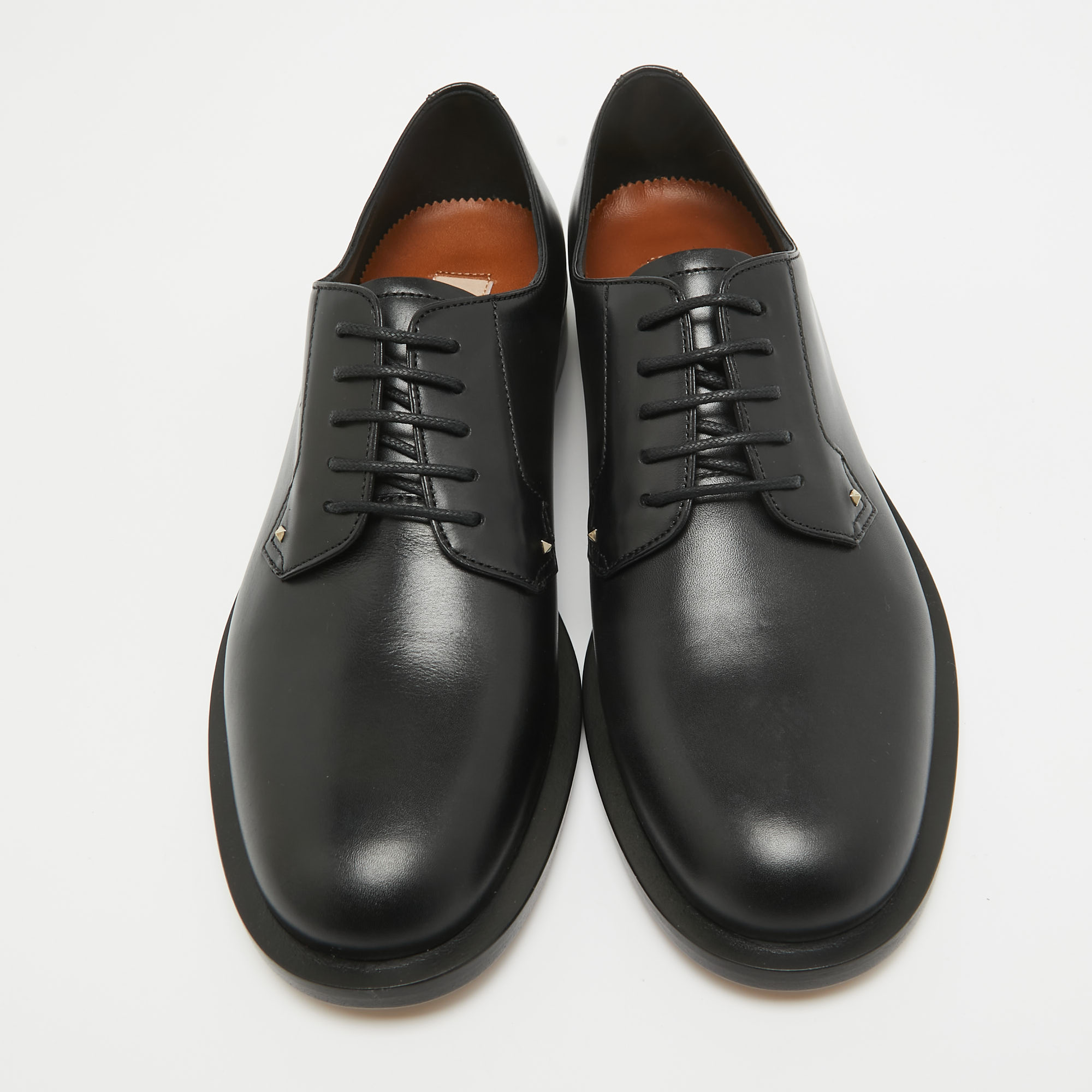 Valentino Black Leather Lace Up Oxfords Size 39