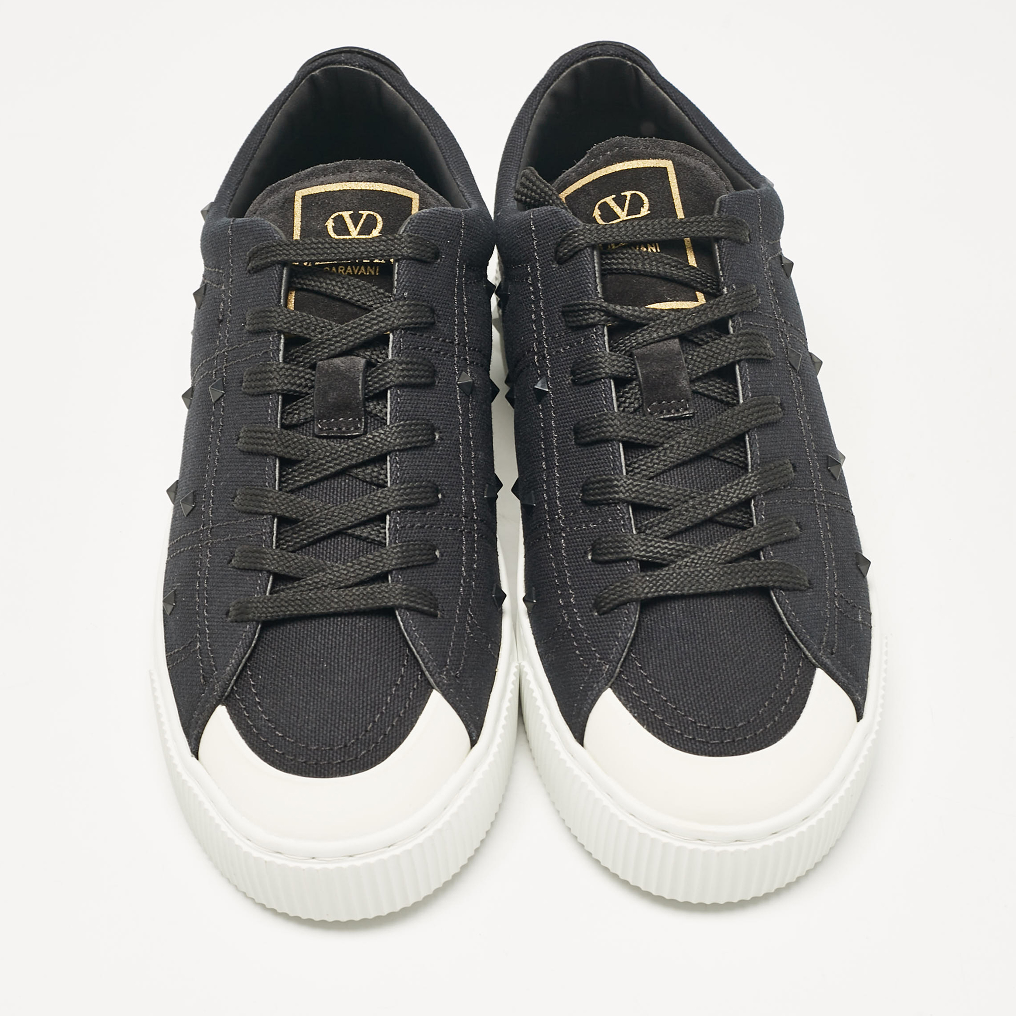 Valentino Black Canvas Cityplanet Sneakers Size 40