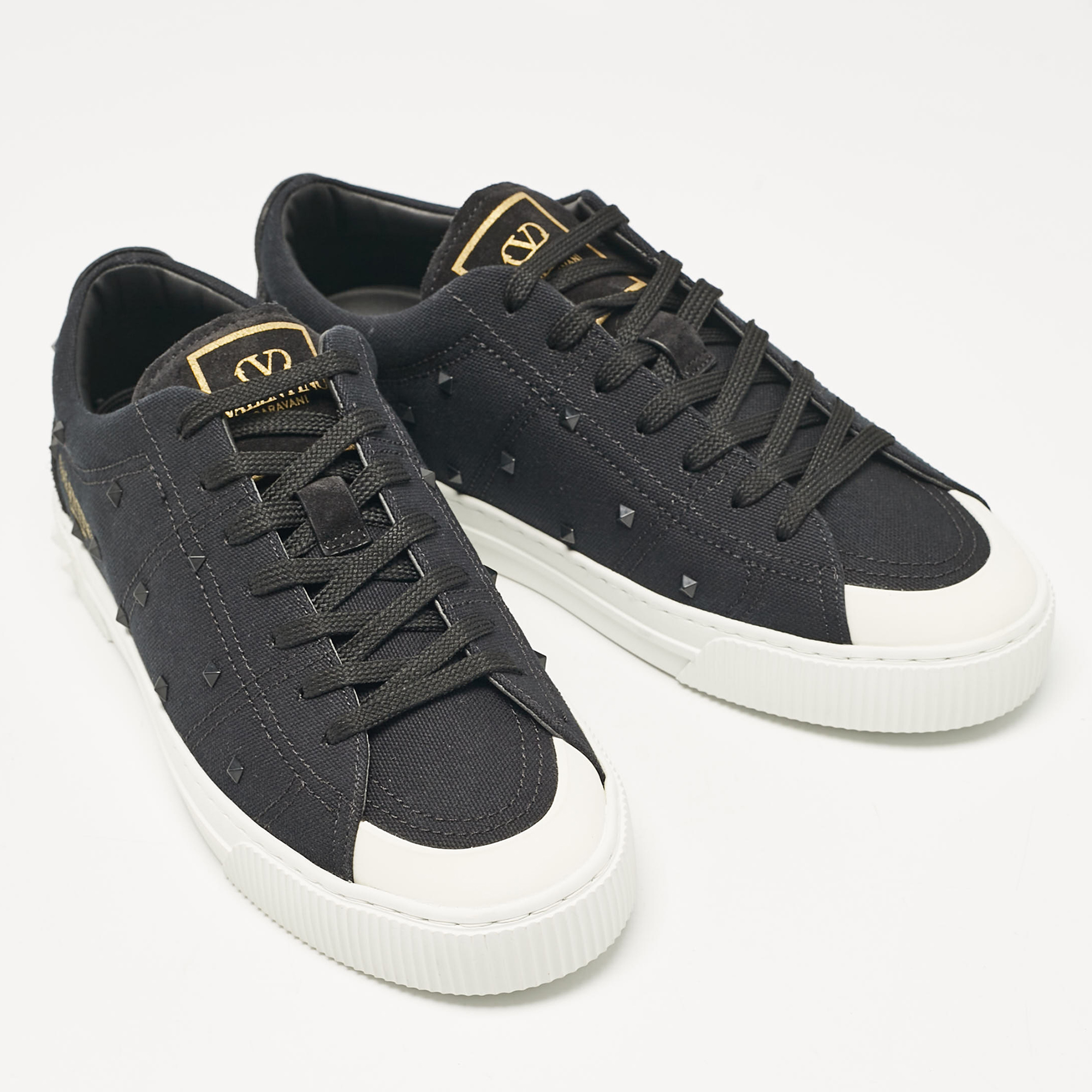 Valentino Black Canvas Cityplanet Sneakers Size 40