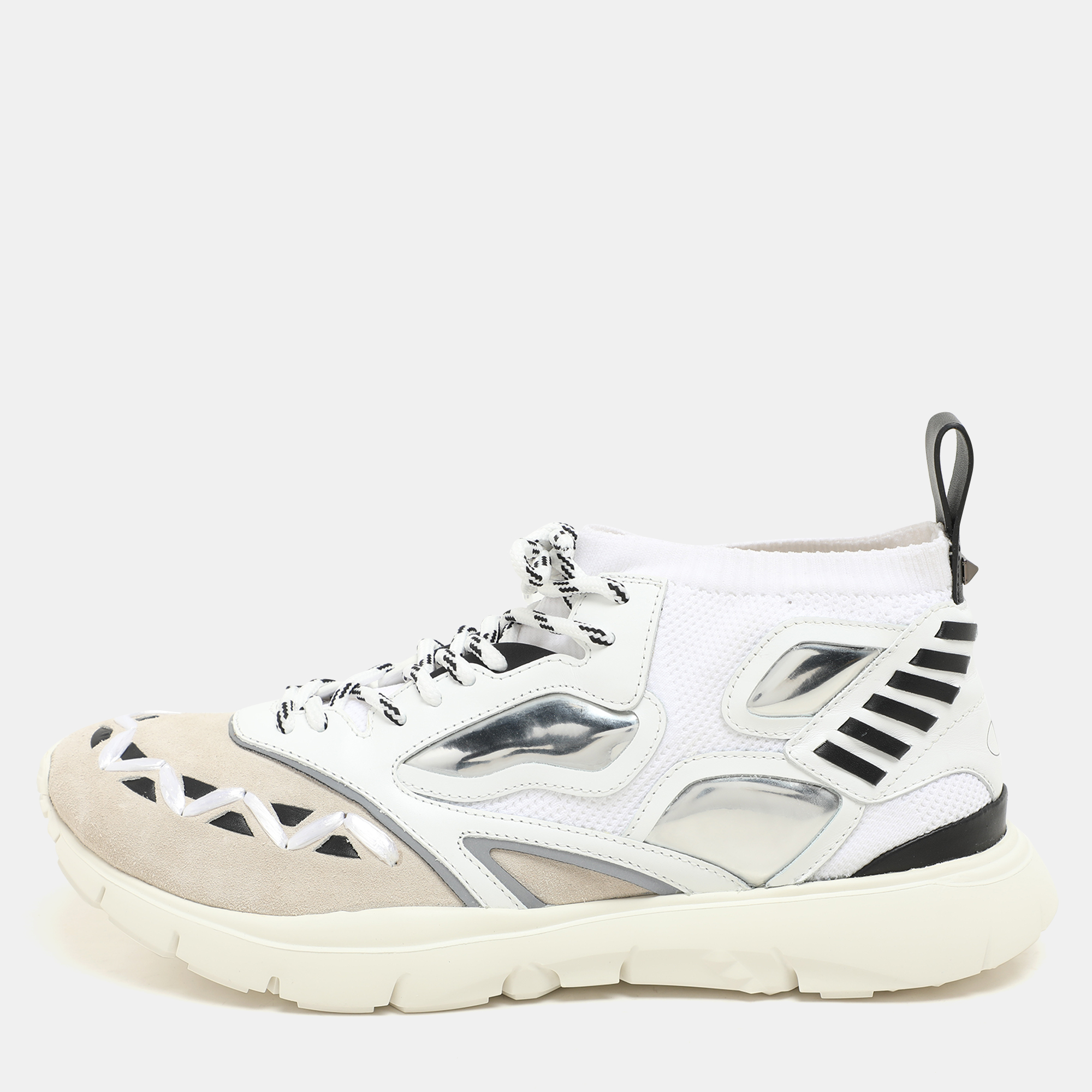 Valentino White/Black Knit Fabric and Leather Heroes Reflex Low Top Sneakers Size
Valentino White/Black Knit Fabric and Leather Heroes Reflex Low Top Sneakers Size