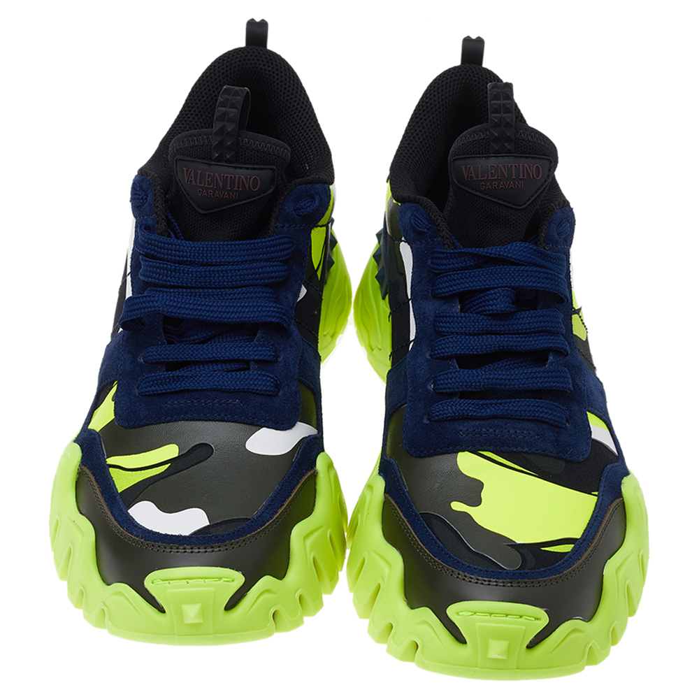 Valentino Multicolor Leather And Canvas Rockrunner Plus Camouflage Low Top Sneakers Size 
Valentino Multicolor Leather And Canvas Rockrunner Plus Camouflage Low Top Sneakers Size