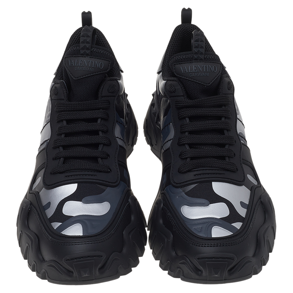 Valentino Multicolor Leather And Canvas Rockrunner Plus Camouflage Low Top Sneakers Size, Black
Valentino Multicolor Leather And Canvas Rockrunner Plus Camouflage Low Top Sneakers Size, Black