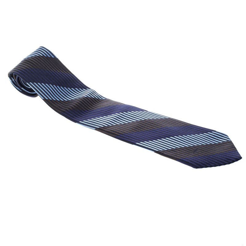 Valentino Multicolor Striped Silk Jacquard Traditional Tie