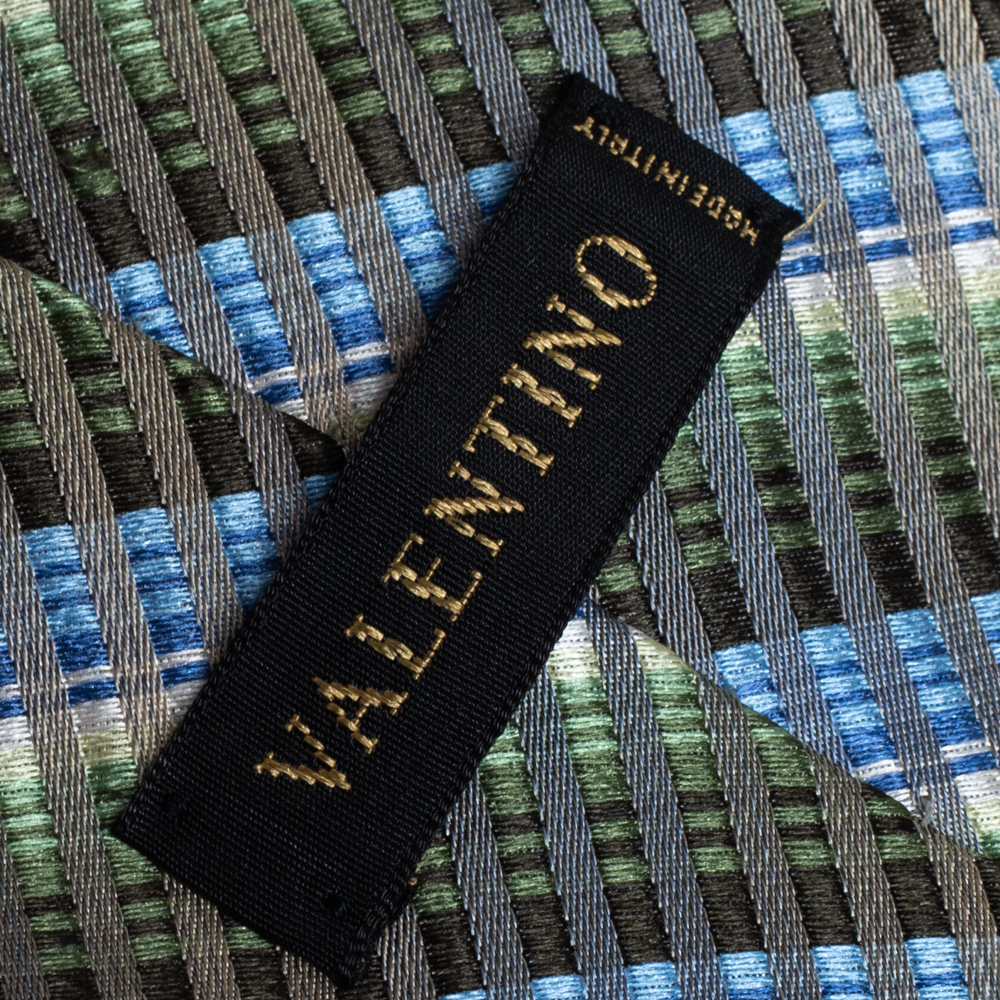 Valentino Multicolor Striped Jacquard Silk Tie