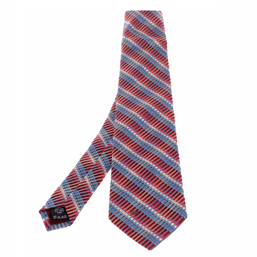 Valentino Vintage Multicolor Ombre Diagonal Striped Silk Tie