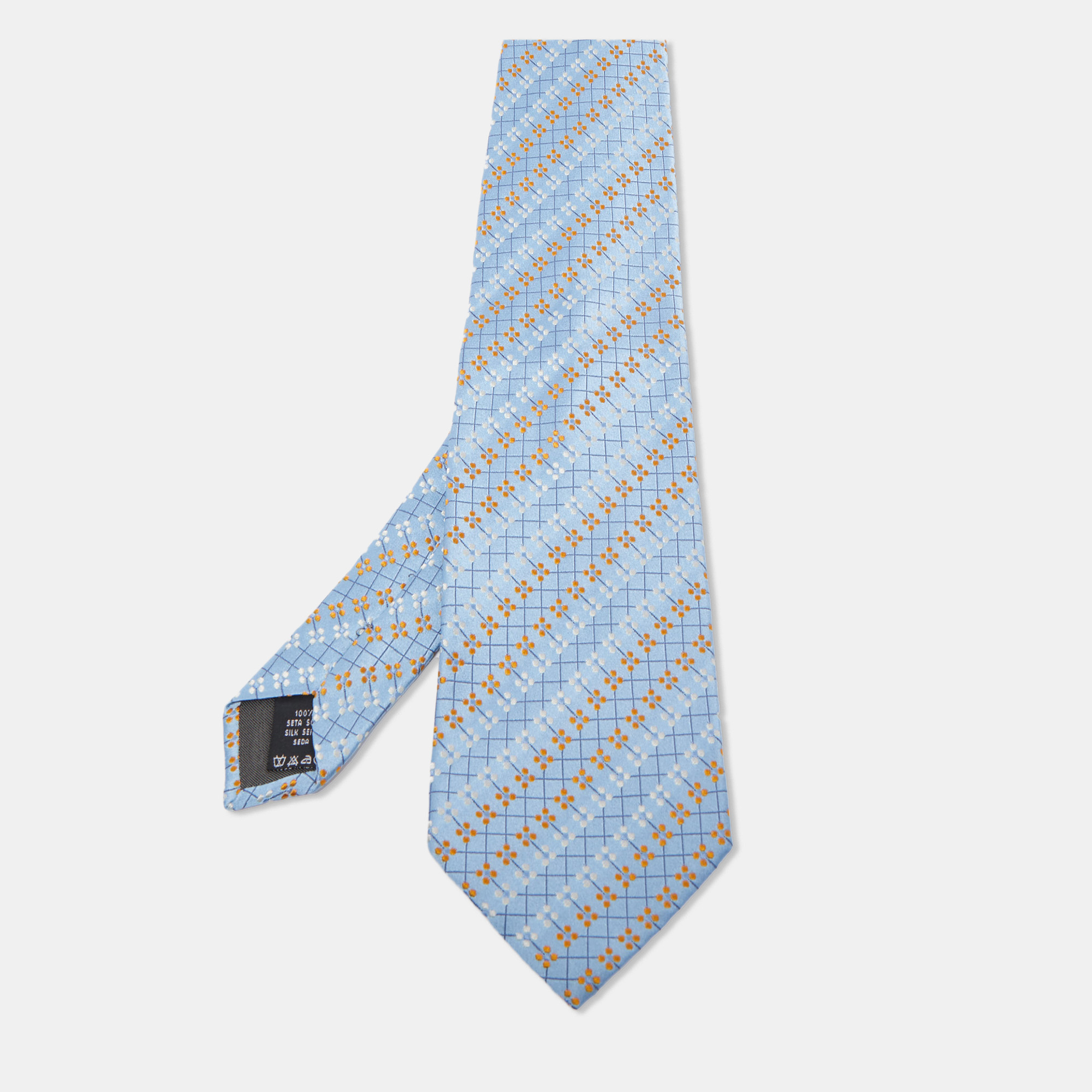 Valentino Blue Dot Pattern Silk Traditional Tie
