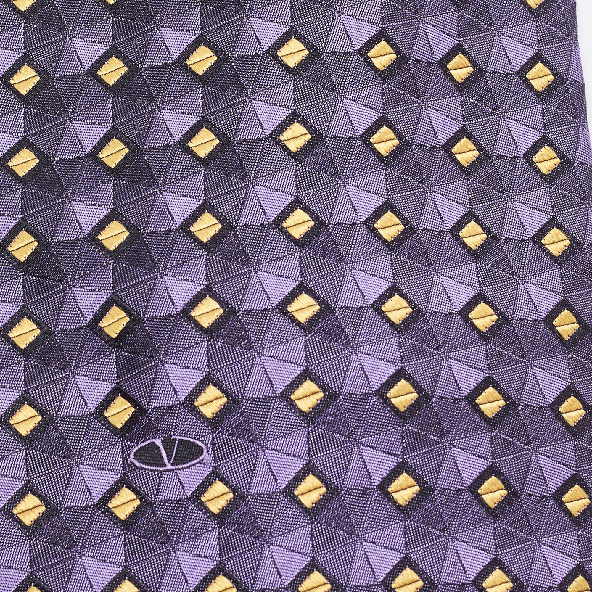 Valentino Purple Patterned Silk Traditional Tie