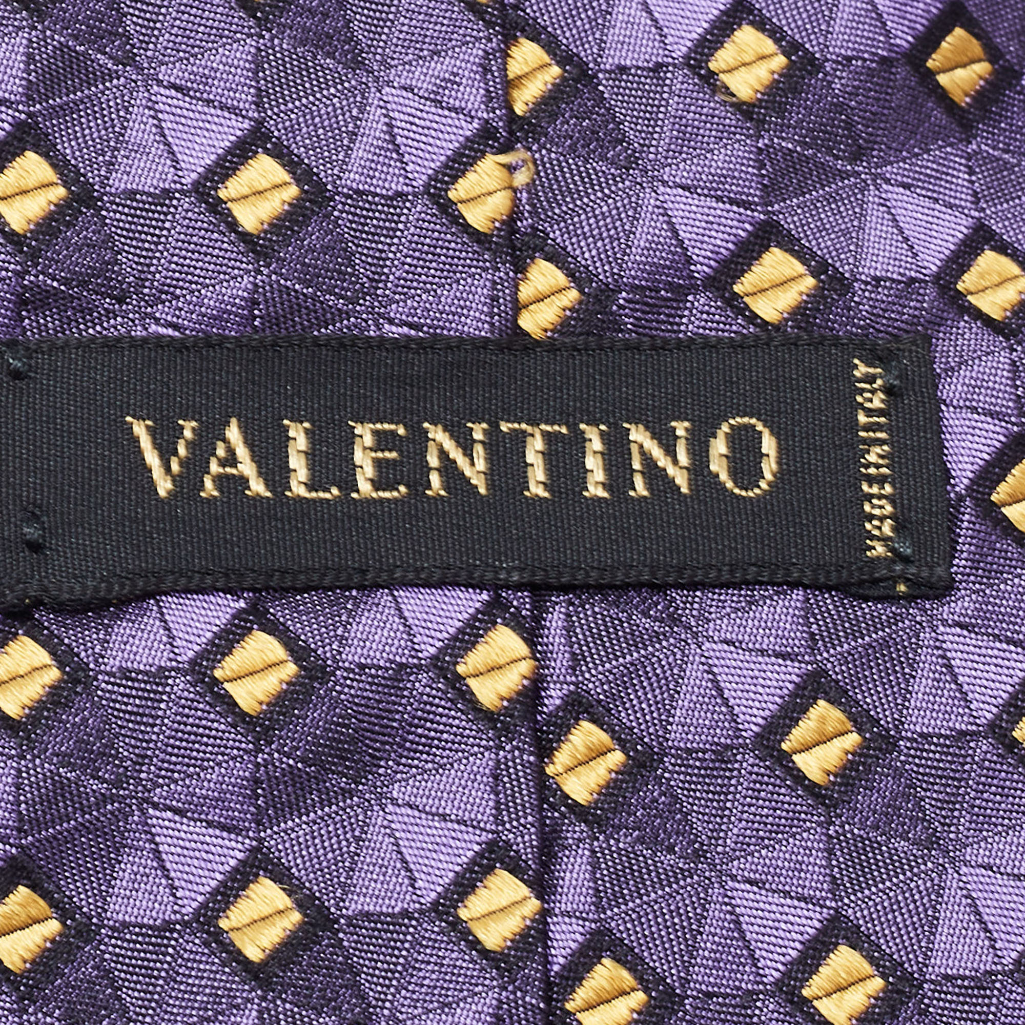 Valentino Purple Patterned Silk Traditional Tie