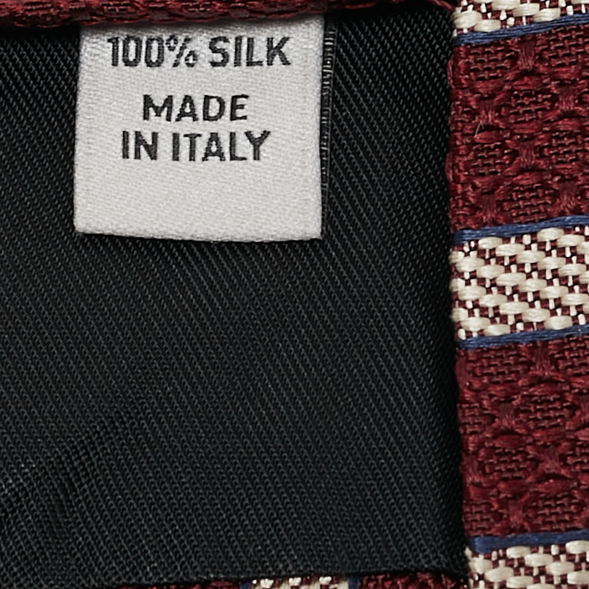 Valentino Burgundy Contrast Striped Silk Tie