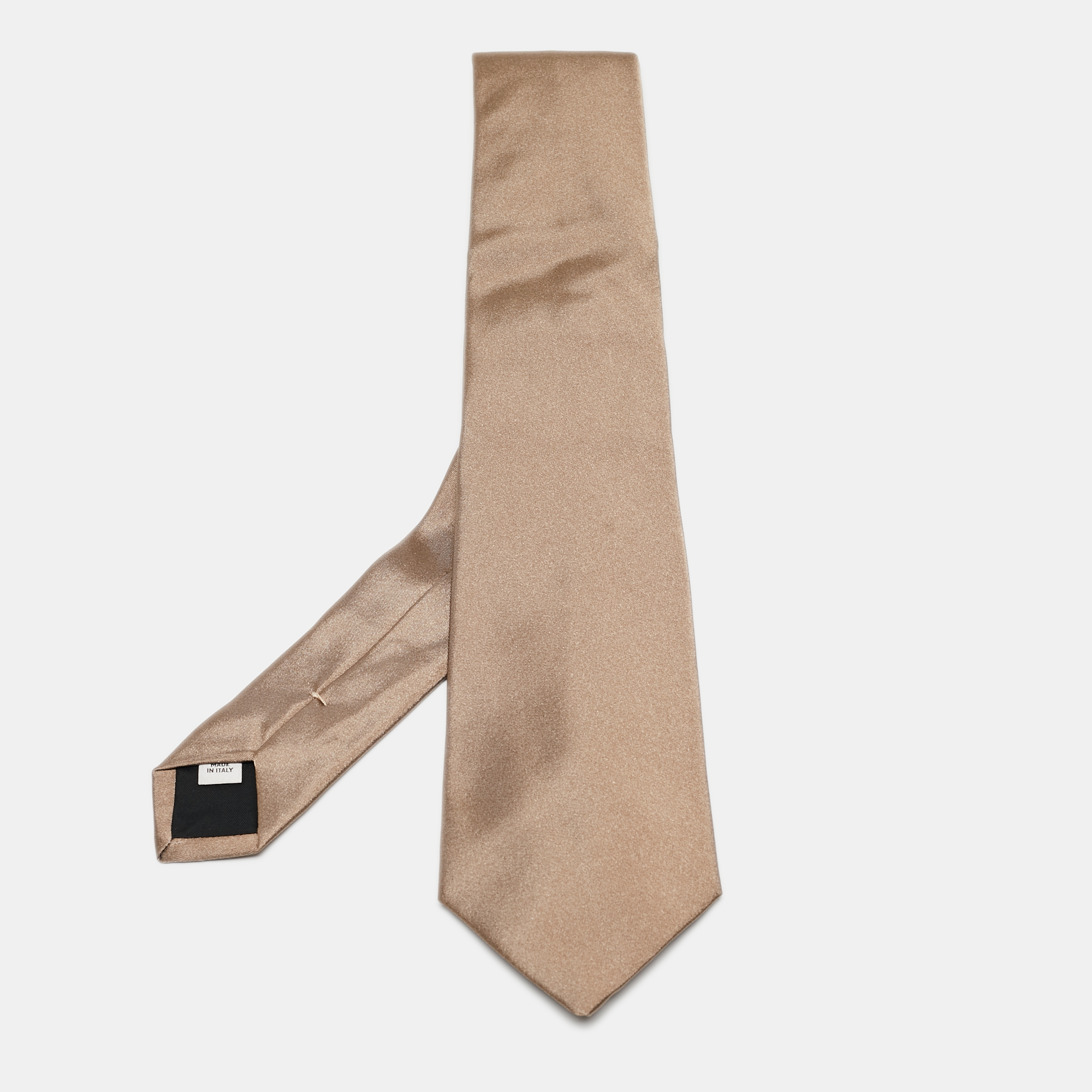 Valentino light brown silk tie
