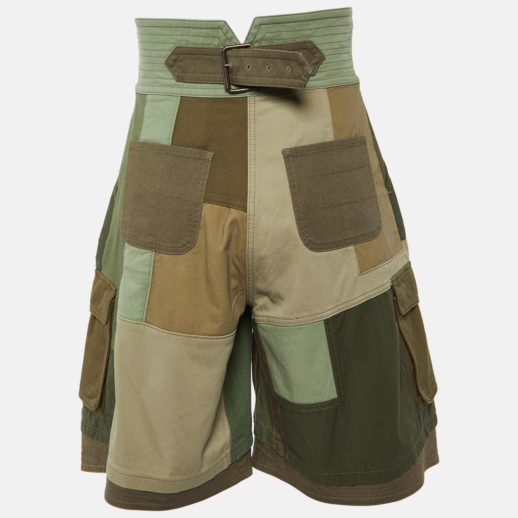 Valentino Green Cotton Cargo Shorts XXS